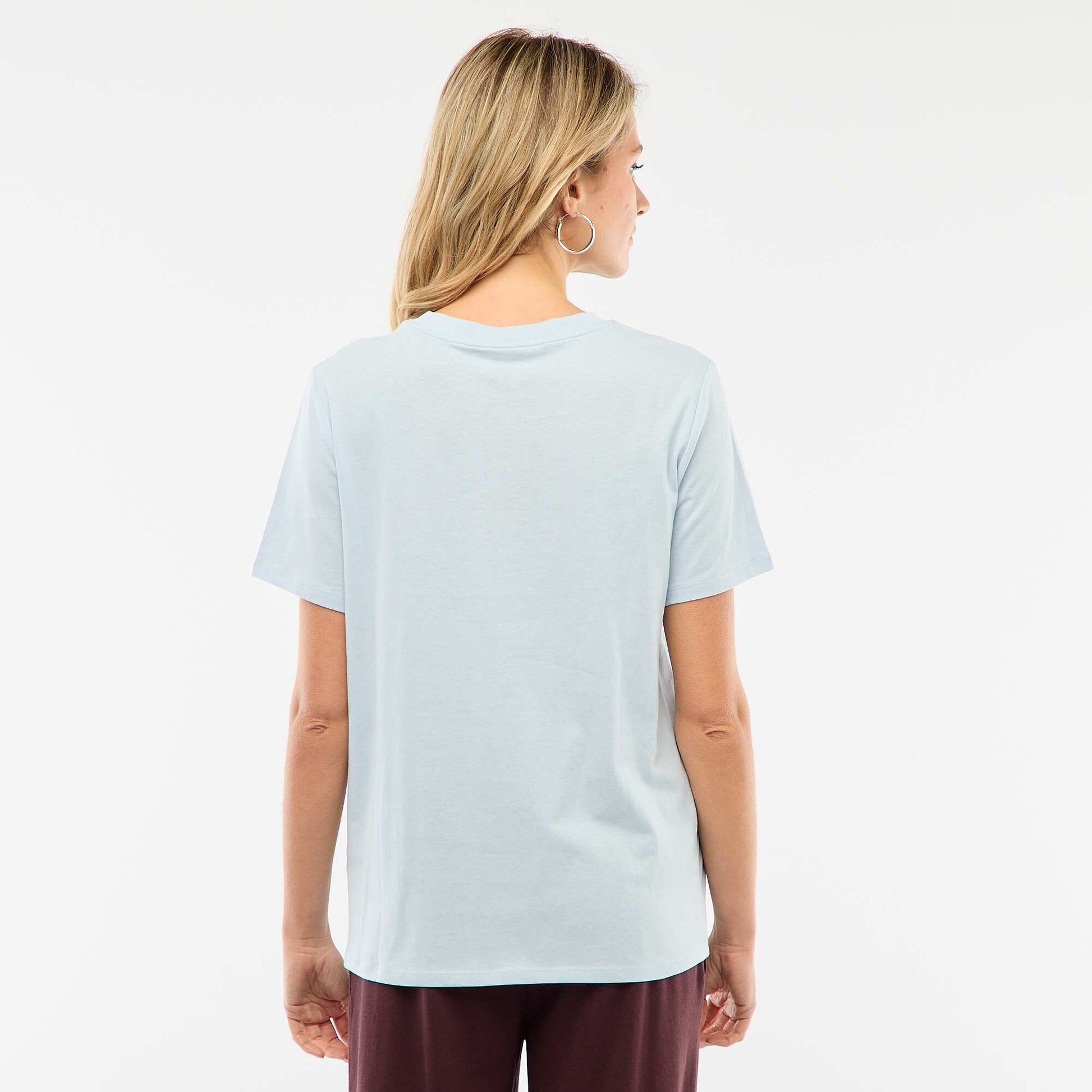 Tee-shirt d'allaitement imprimé à manches courtes BLEU