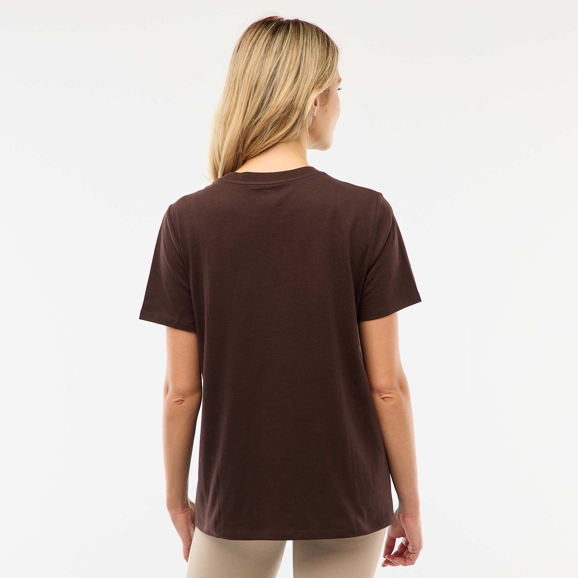 Tee-shirt d'allaitement imprimé à manches courtes MARRON