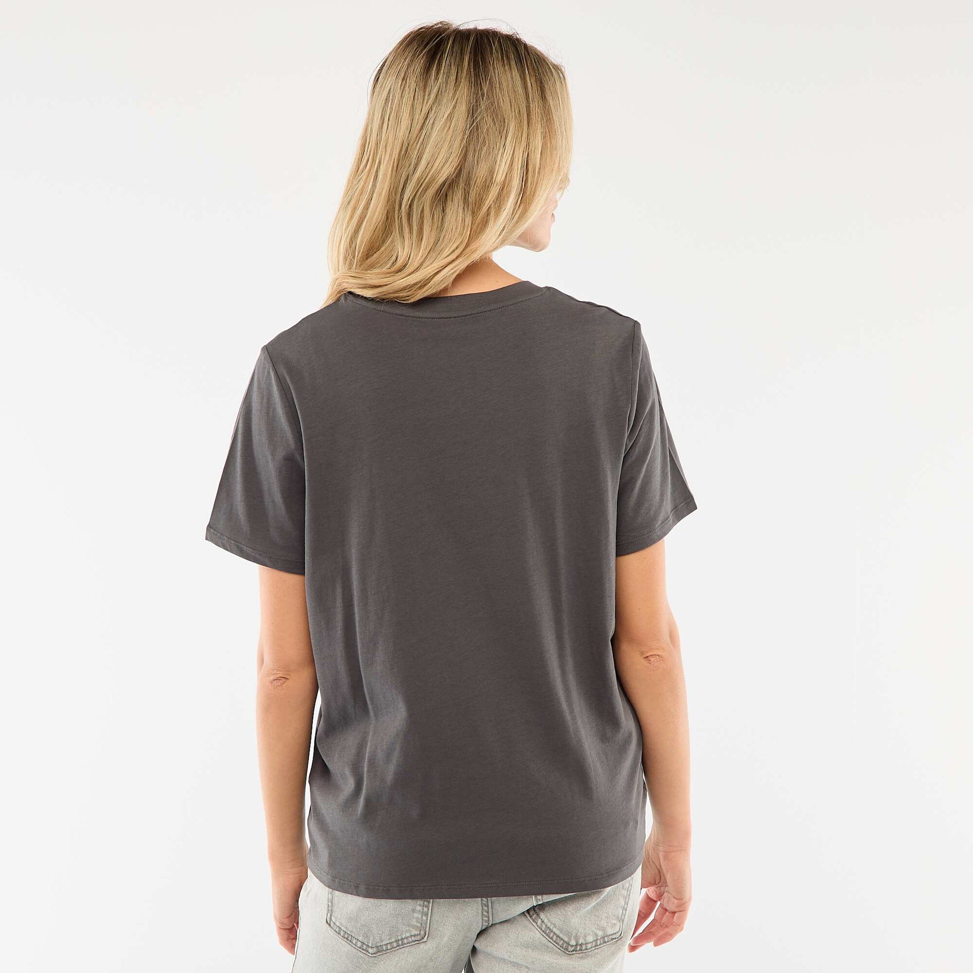 Tee-shirt basique d'allaitement manches courtes GRIS FONCé
