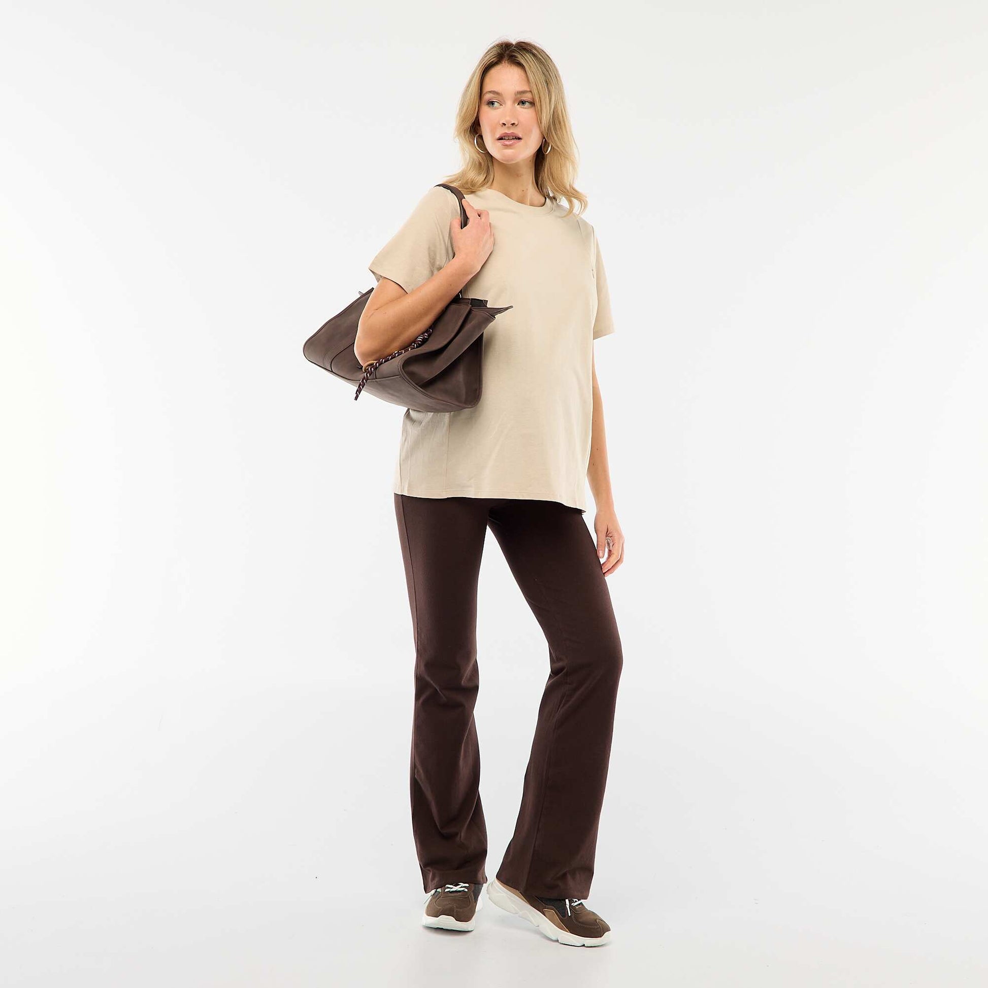 Tee-shirt basique d'allaitement manches courtes GRIS LUNE