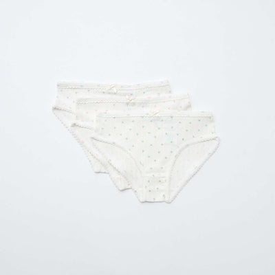 Lot de 3 culottes en maille pointelle BLANC