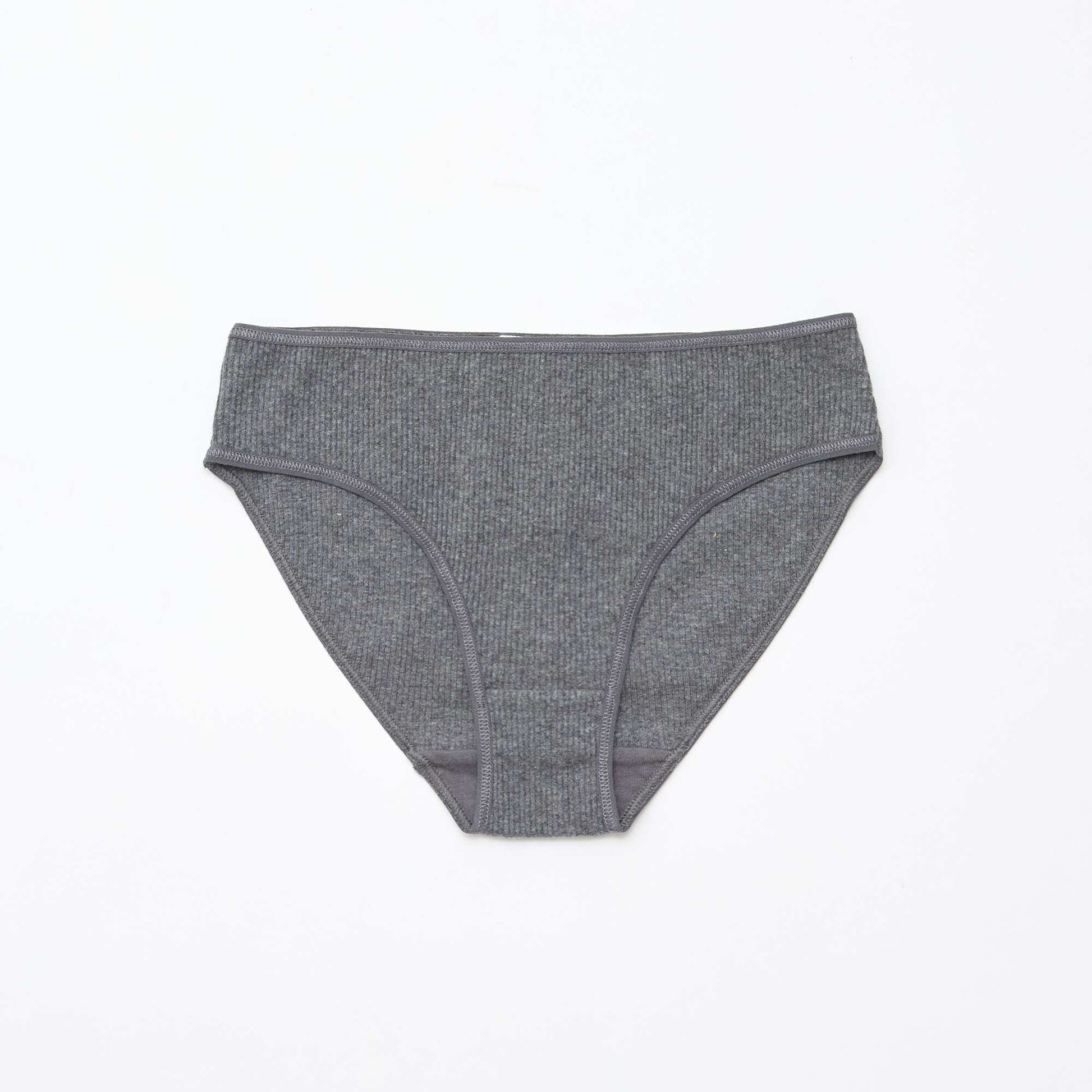 Lot de 5 culottes en maille côtelée GRIS