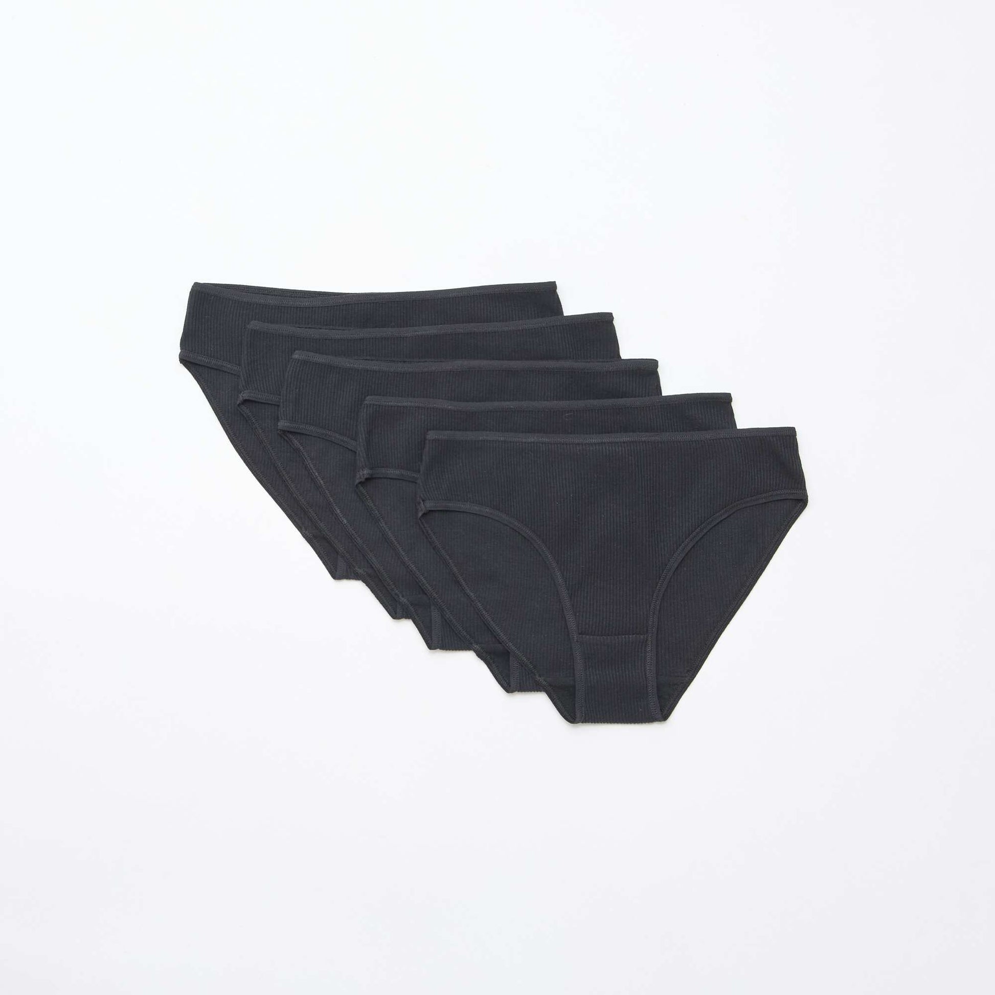 Lot de 5 culottes en maille côtelée NOIR