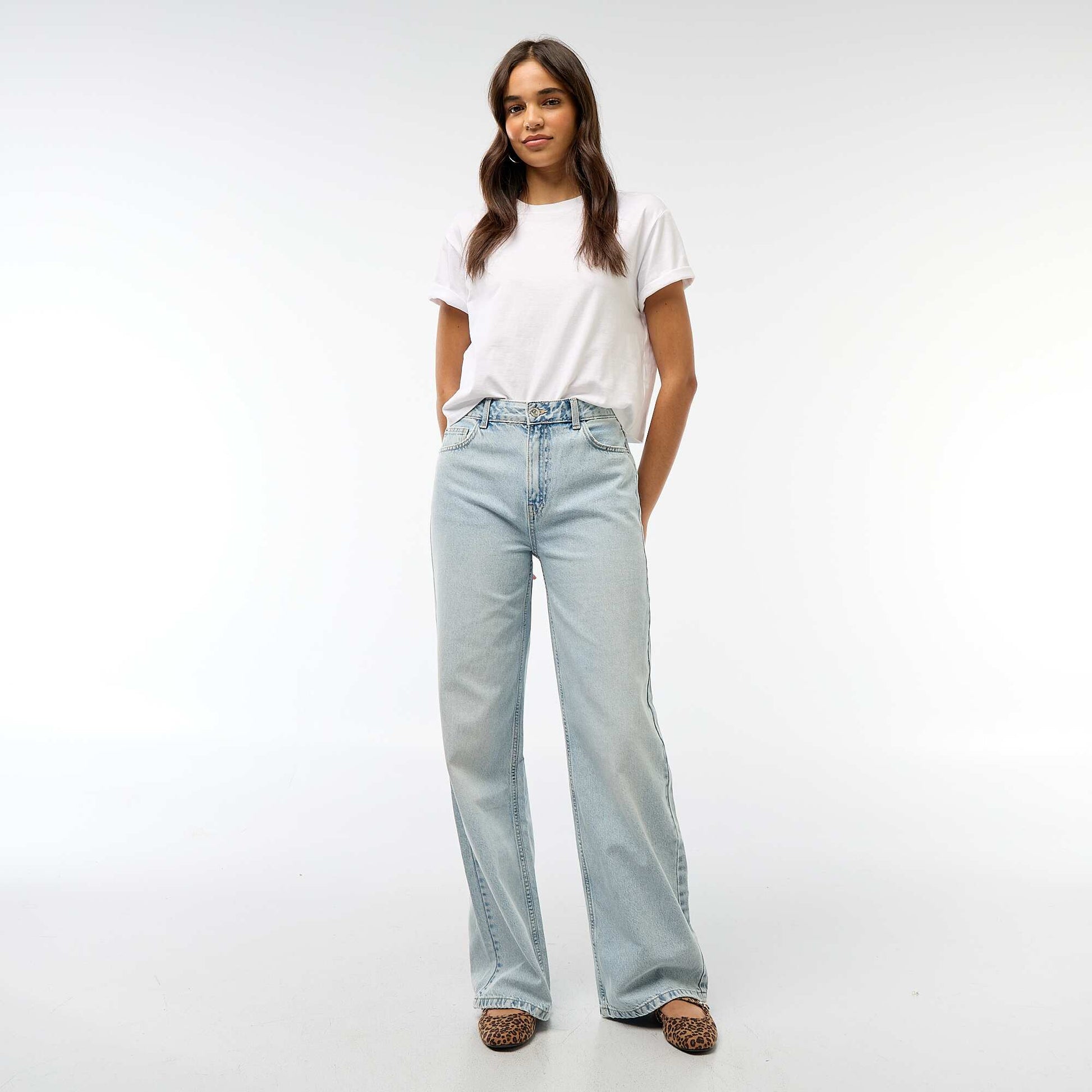 Pantalon baggy taille basse BLEU