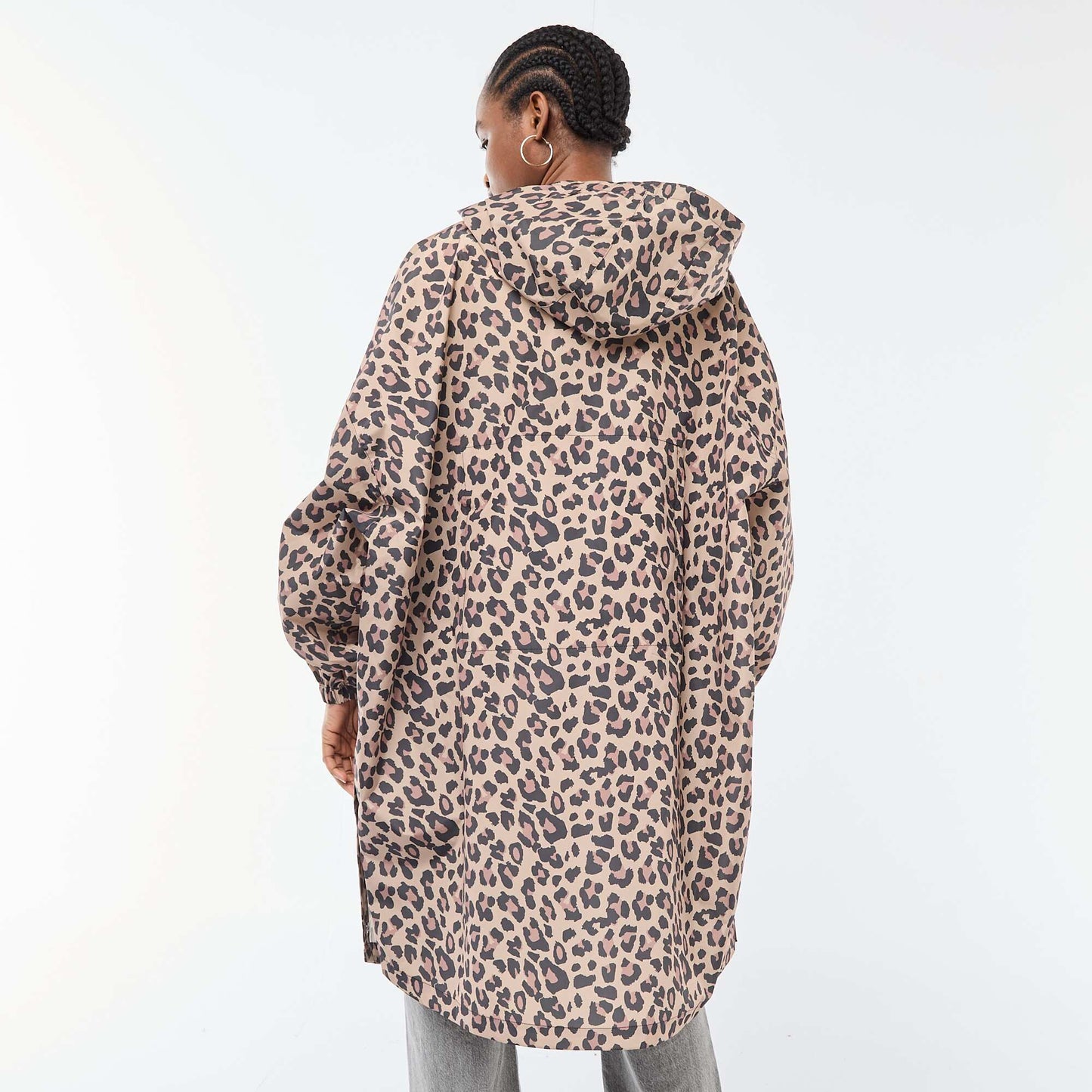 Cape de pluie déperlante avec capuche avec astuce pliage sur elle-même BEIGE