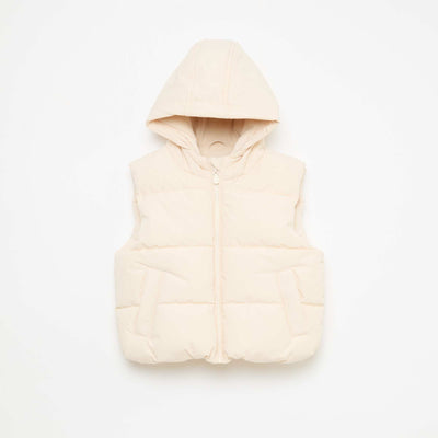 Doudoune sans manches matelassée BEIGE