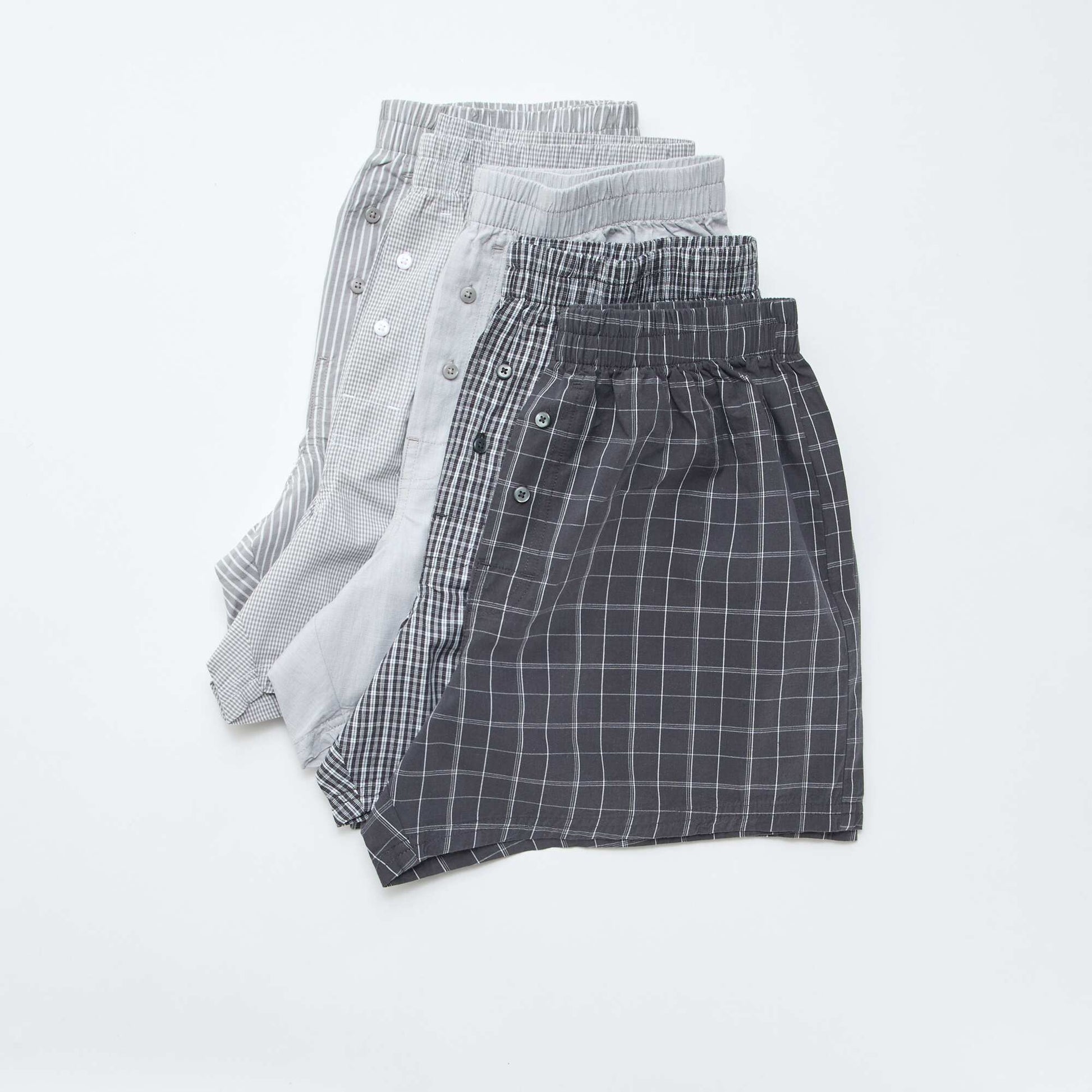 Lot de 5 caleçons en coton GRIS