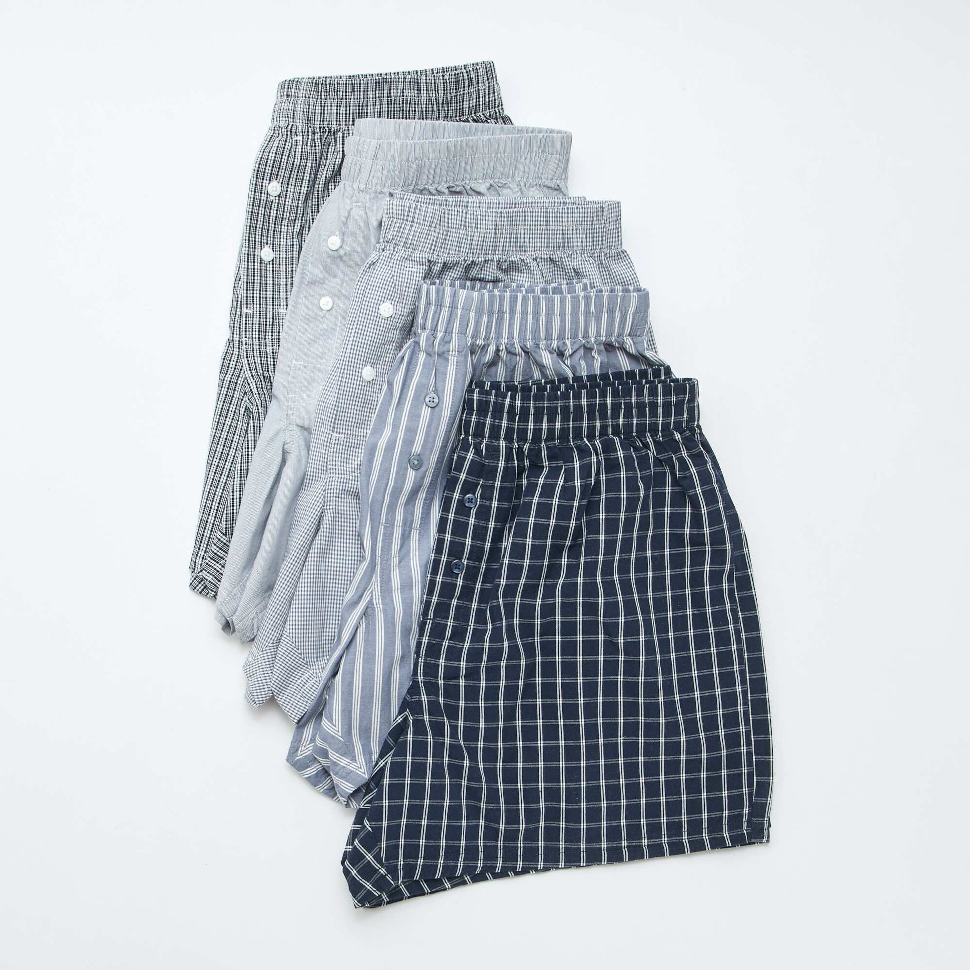 Lot de 5 caleçons en coton GRIS