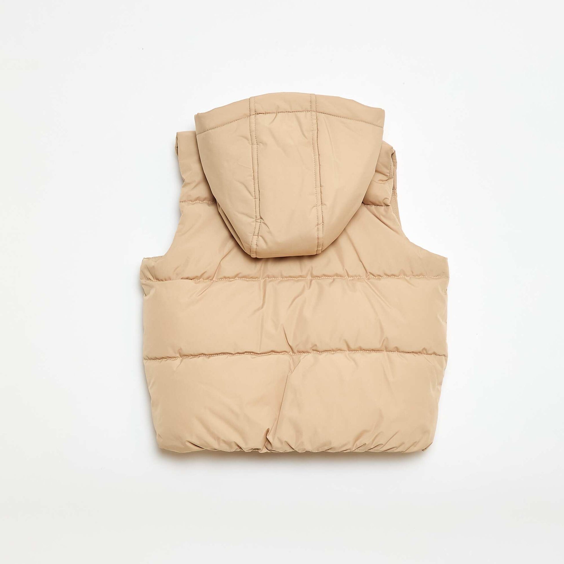 Doudoune sans manches à capuche BEIGE