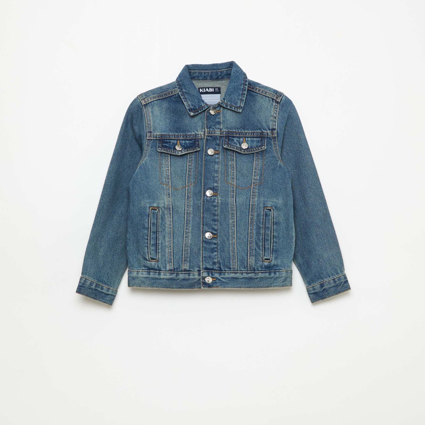 Veste en denim avec ouverture boutonnée BLEU