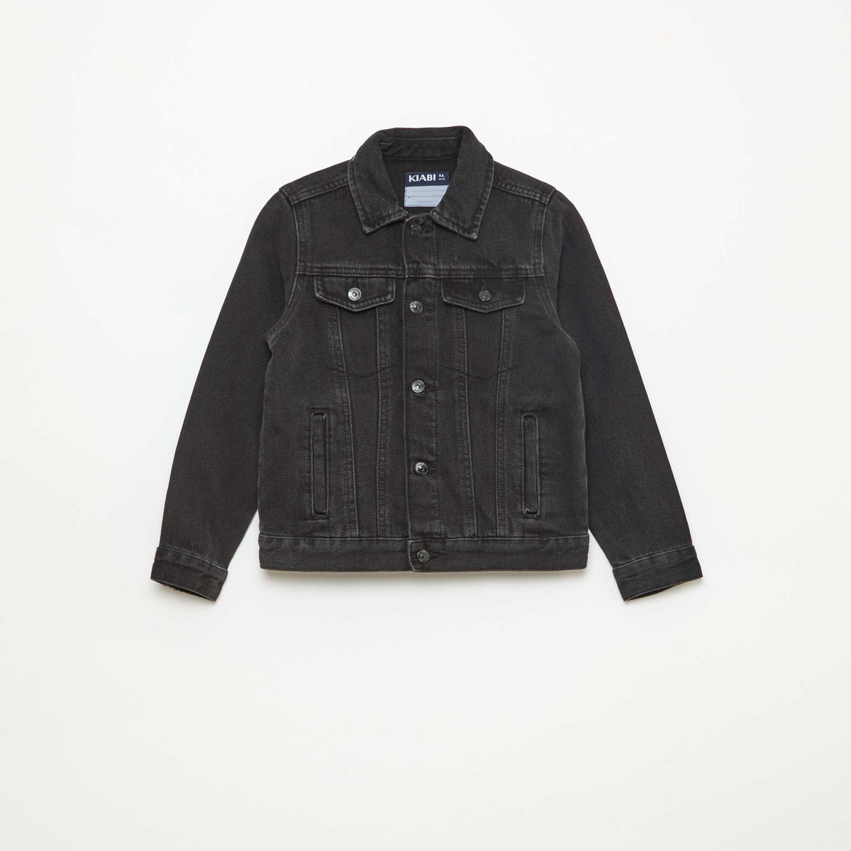 Veste en denim avec ouverture boutonnée NOIR