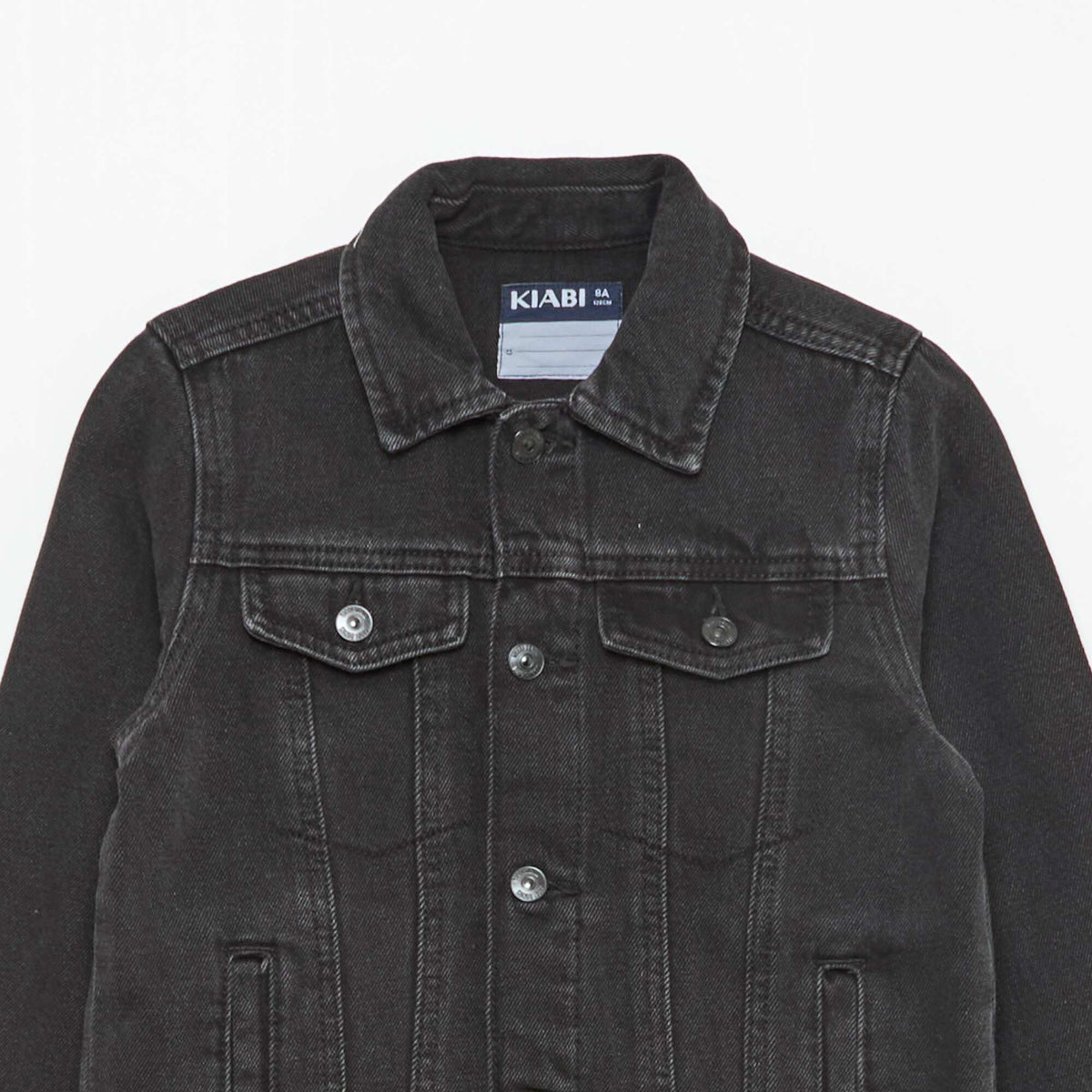 Veste en denim avec ouverture boutonnée NOIR