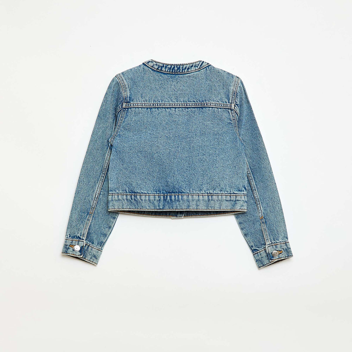 Veste en denim à col rond BLEU