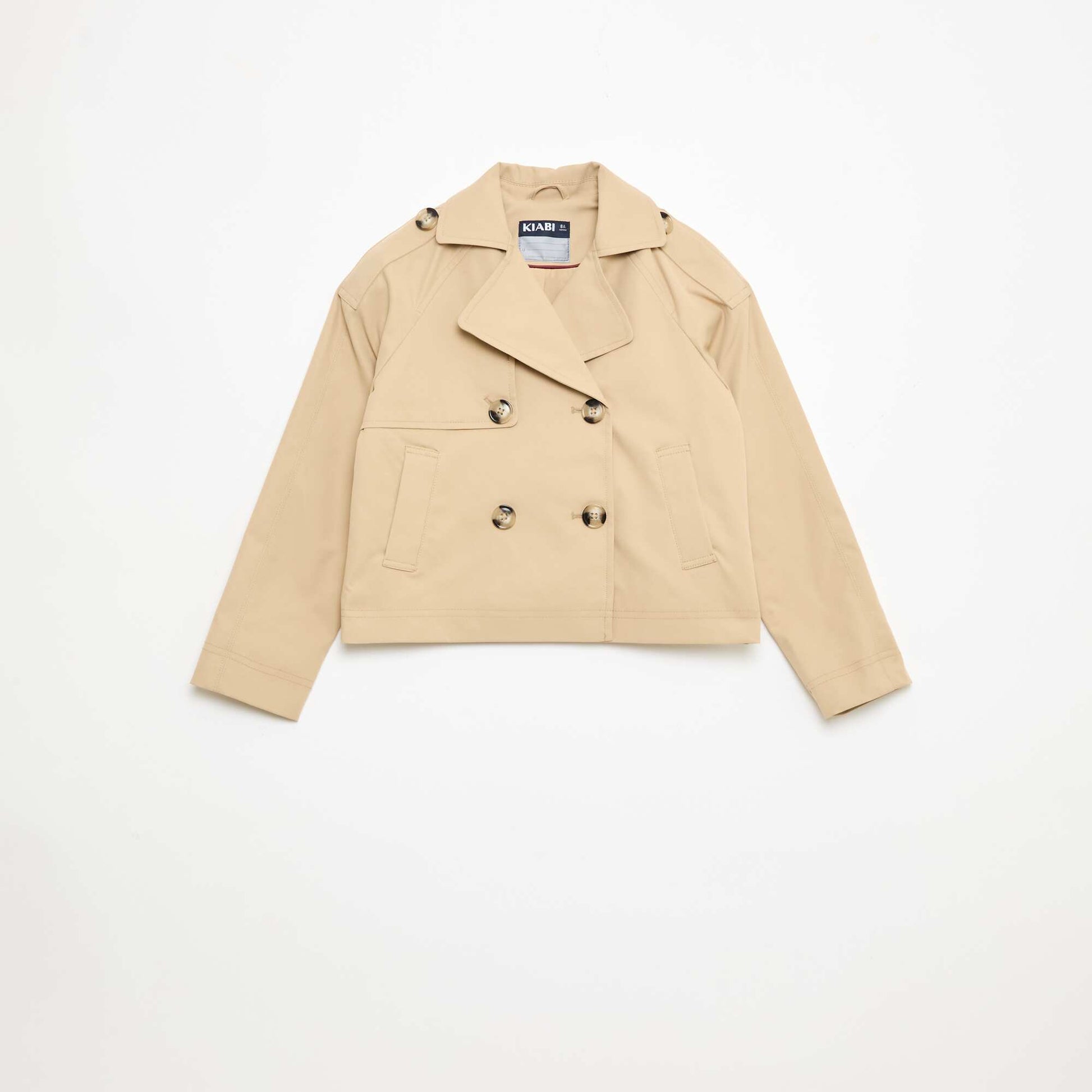Veste style trench col tailleur BEIGE