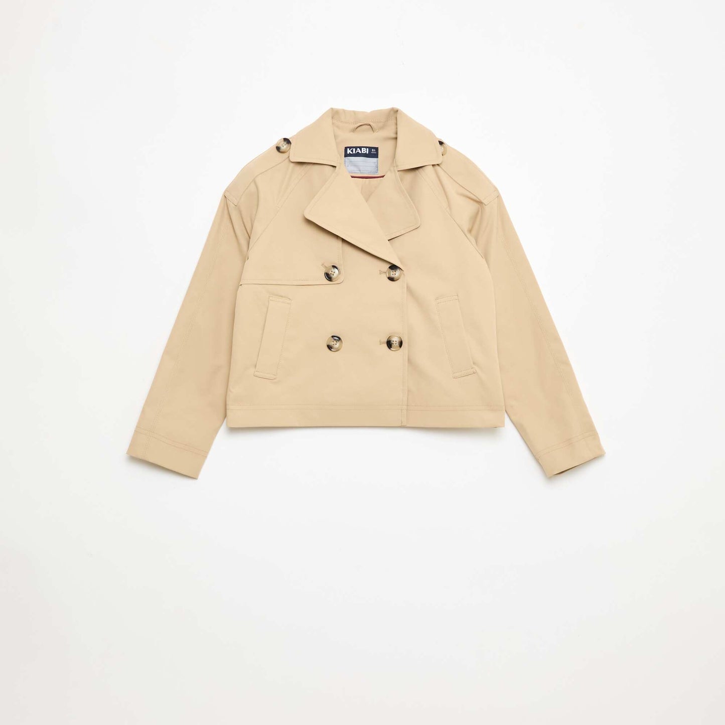 Veste style trench col tailleur BEIGE