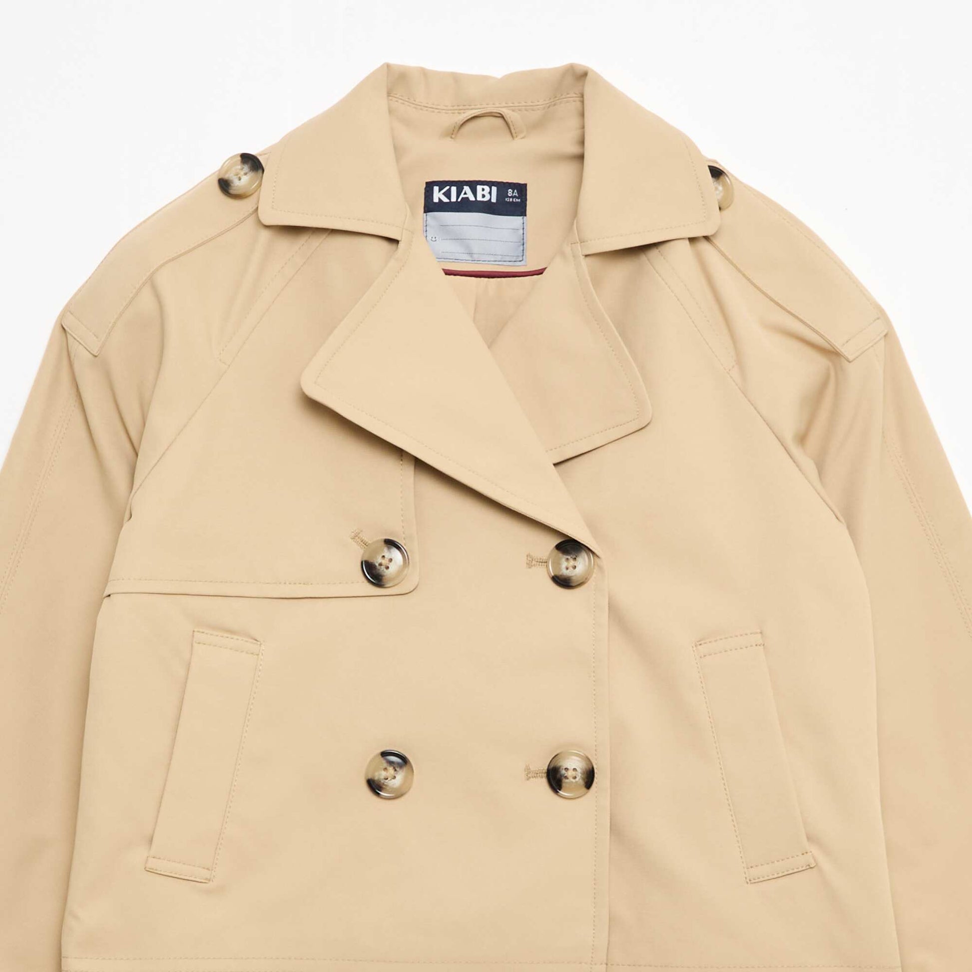 Veste style trench col tailleur BEIGE