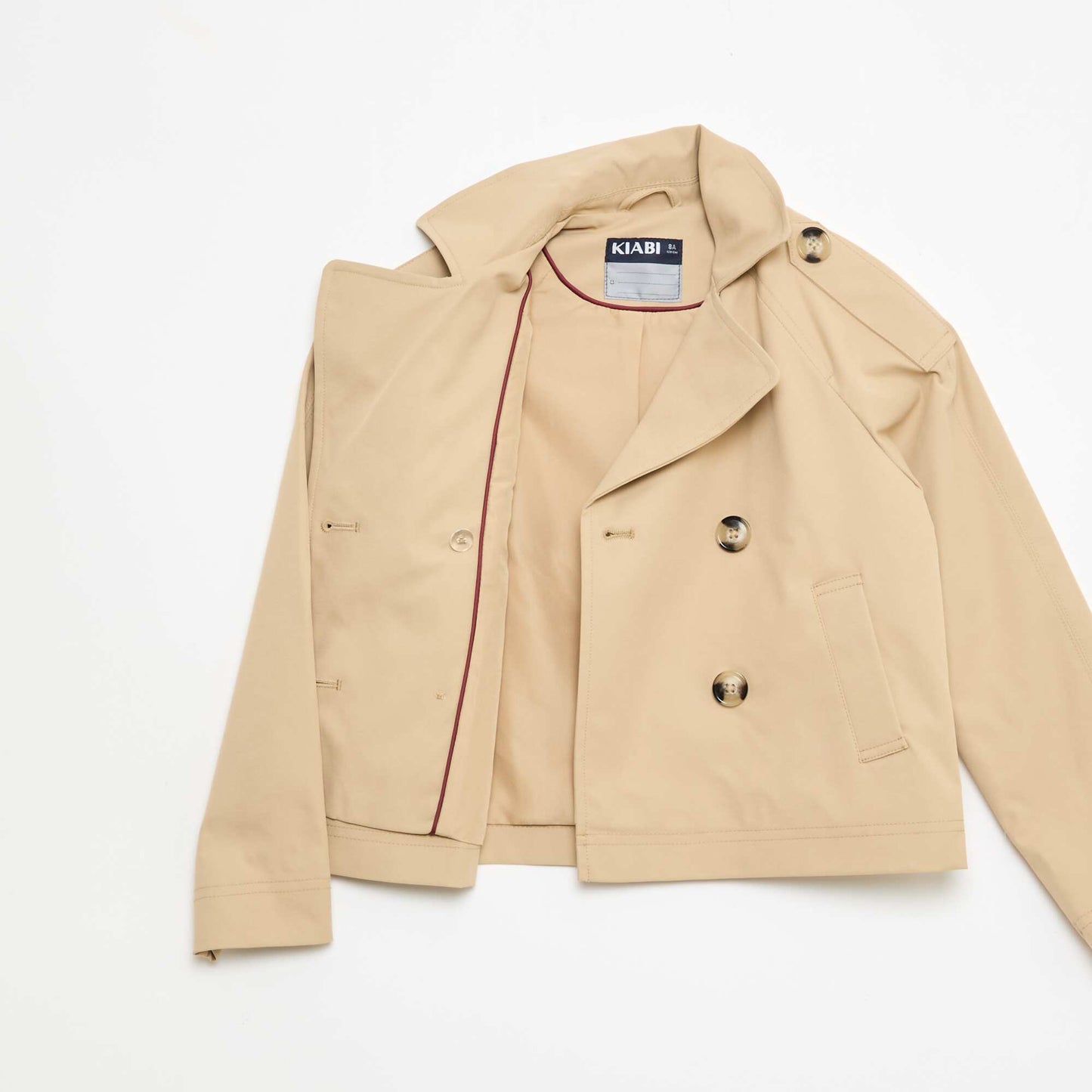 Veste style trench col tailleur BEIGE
