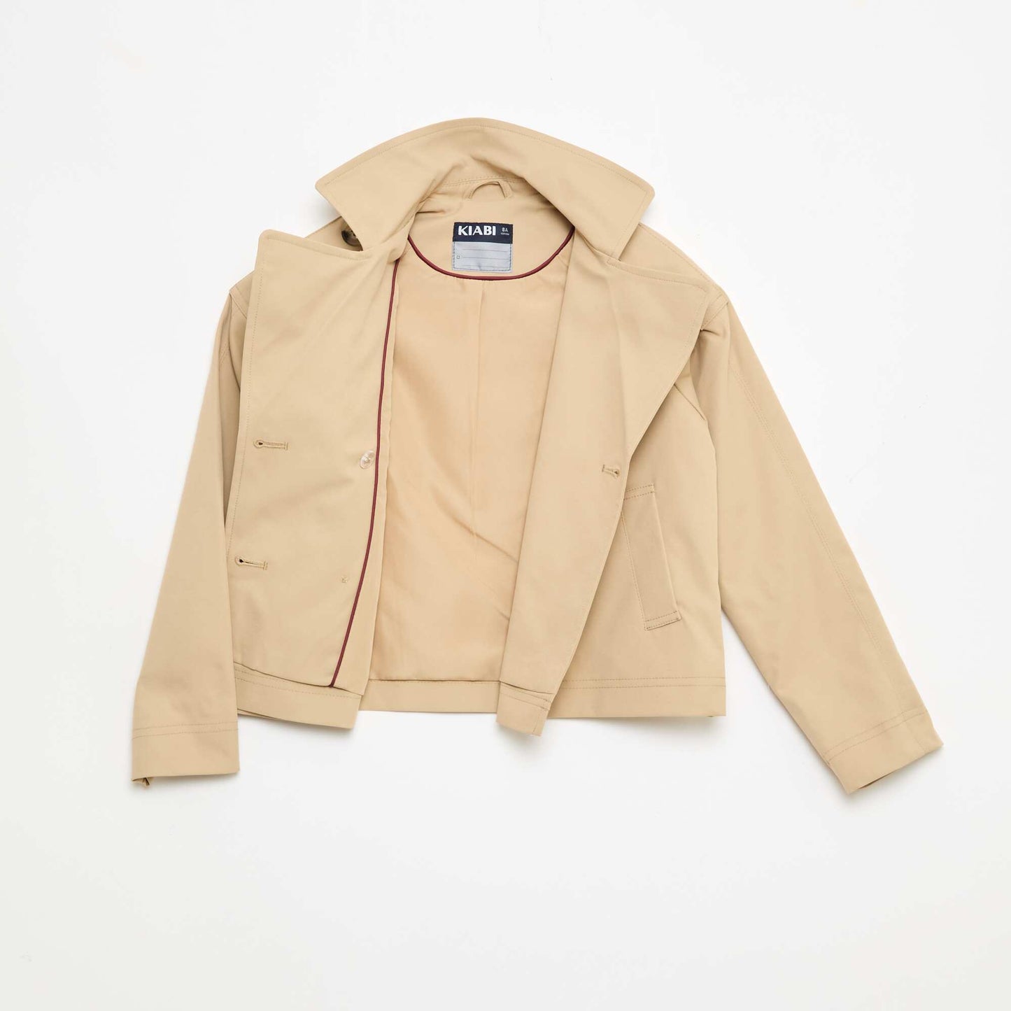 Veste style trench col tailleur BEIGE