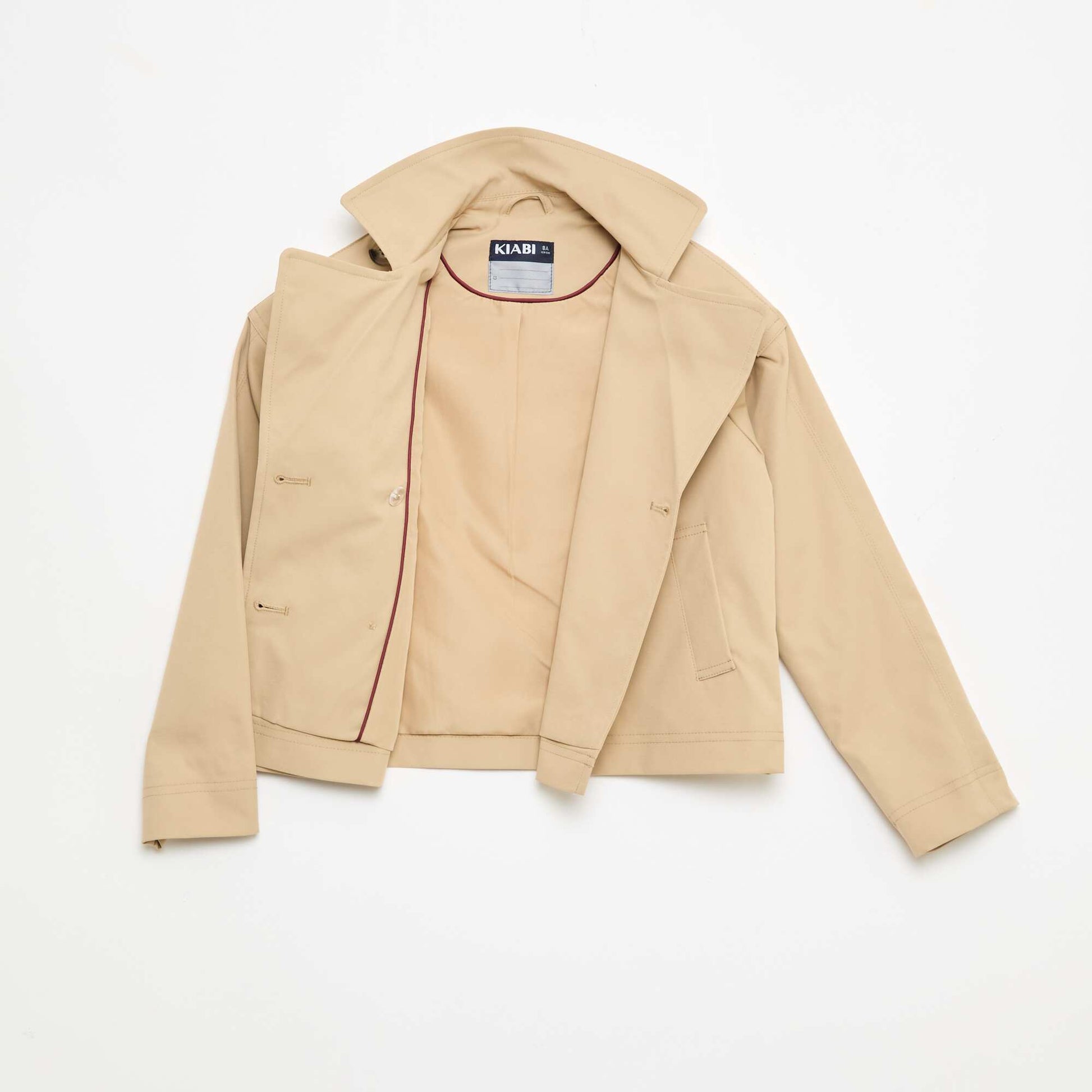 Veste style trench col tailleur BEIGE