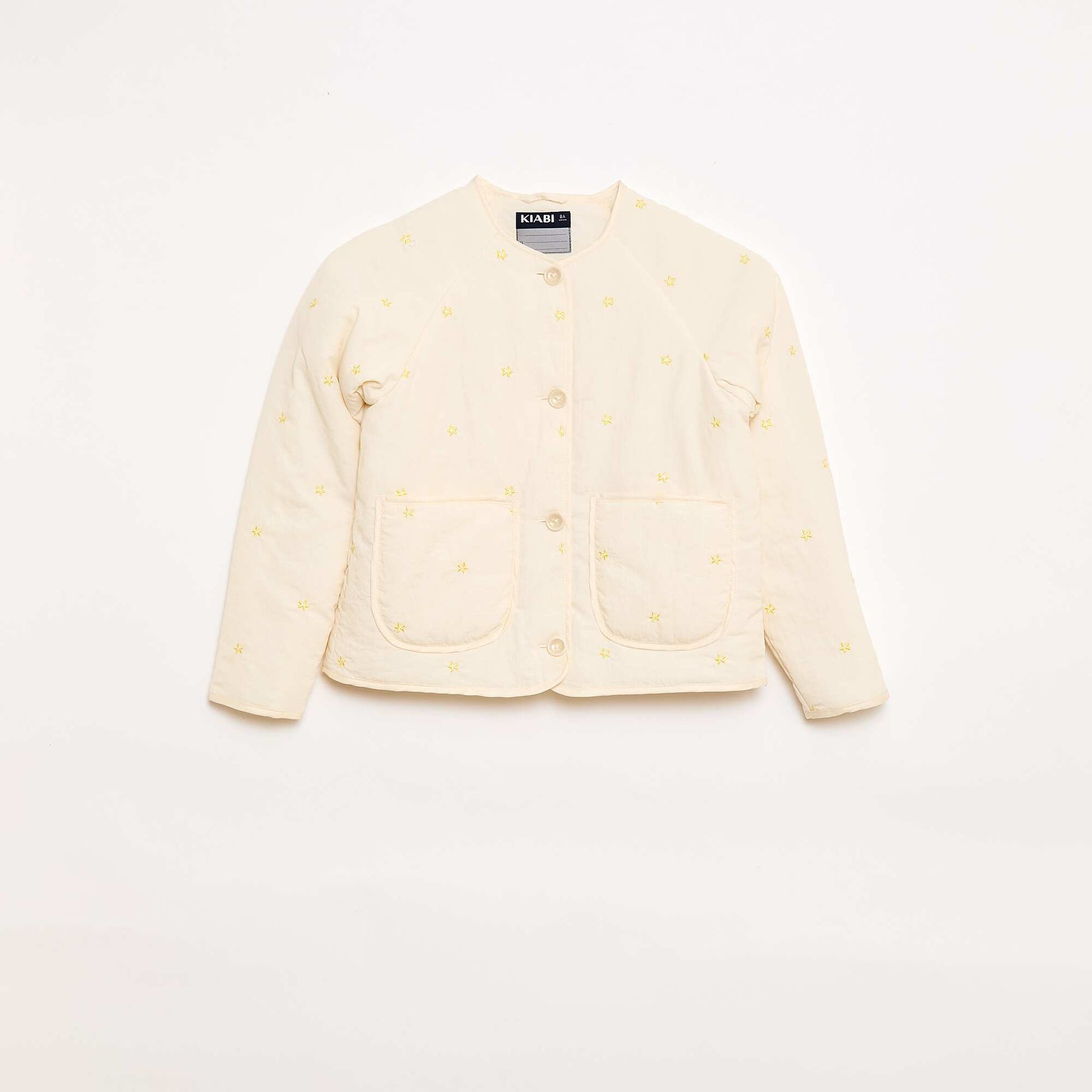 Veste matelassée avec motif brodé BEIGE