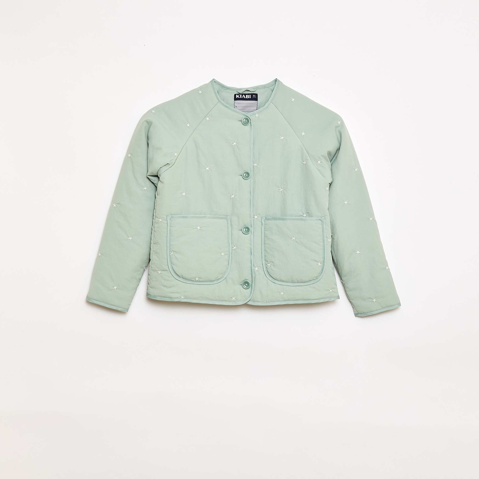 Veste matelassée avec motif brodé VERT