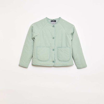 Veste matelassée avec motif brodé VERT