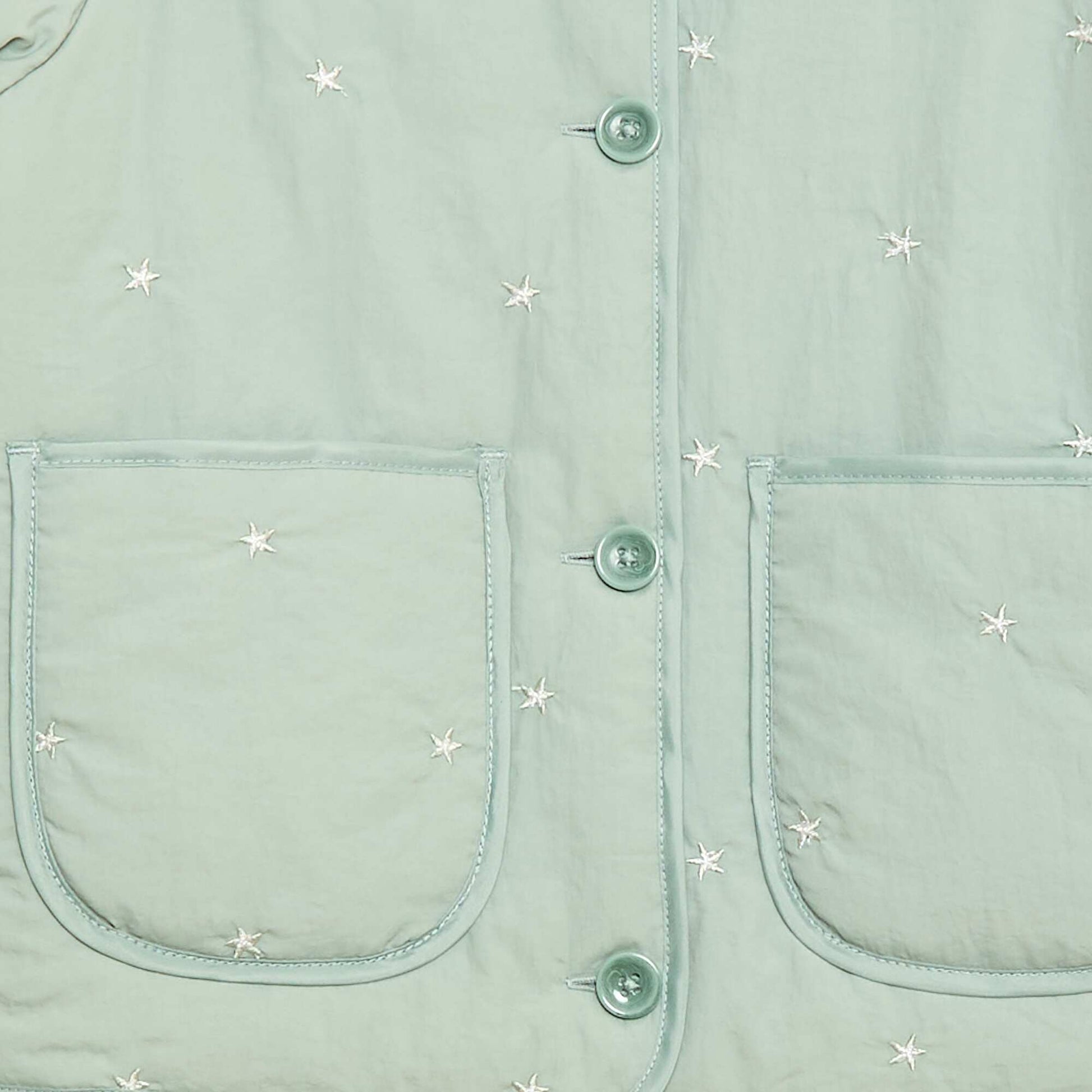 Veste matelassée avec motif brodé VERT