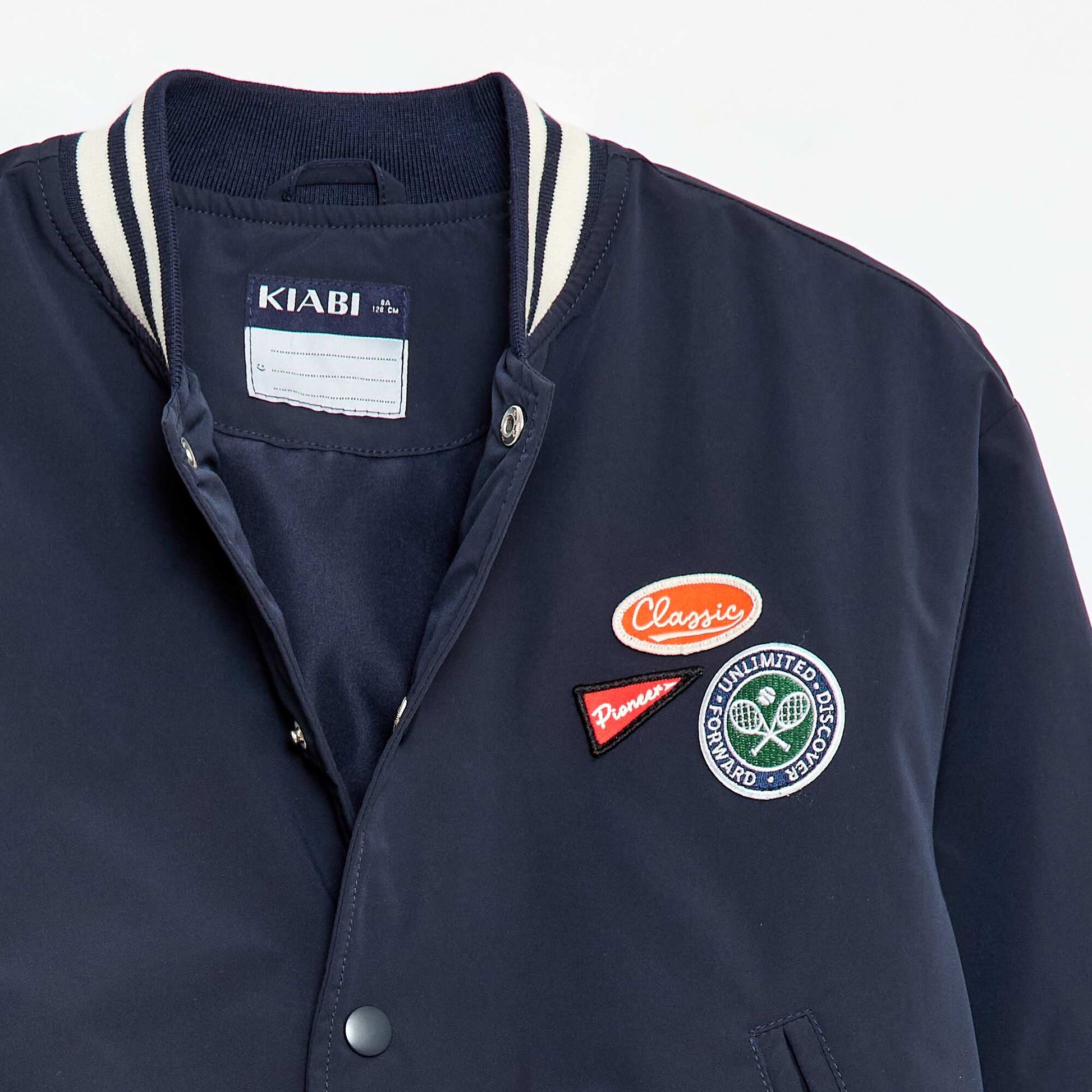 Blouson forme aviateur à pressions BLEU
