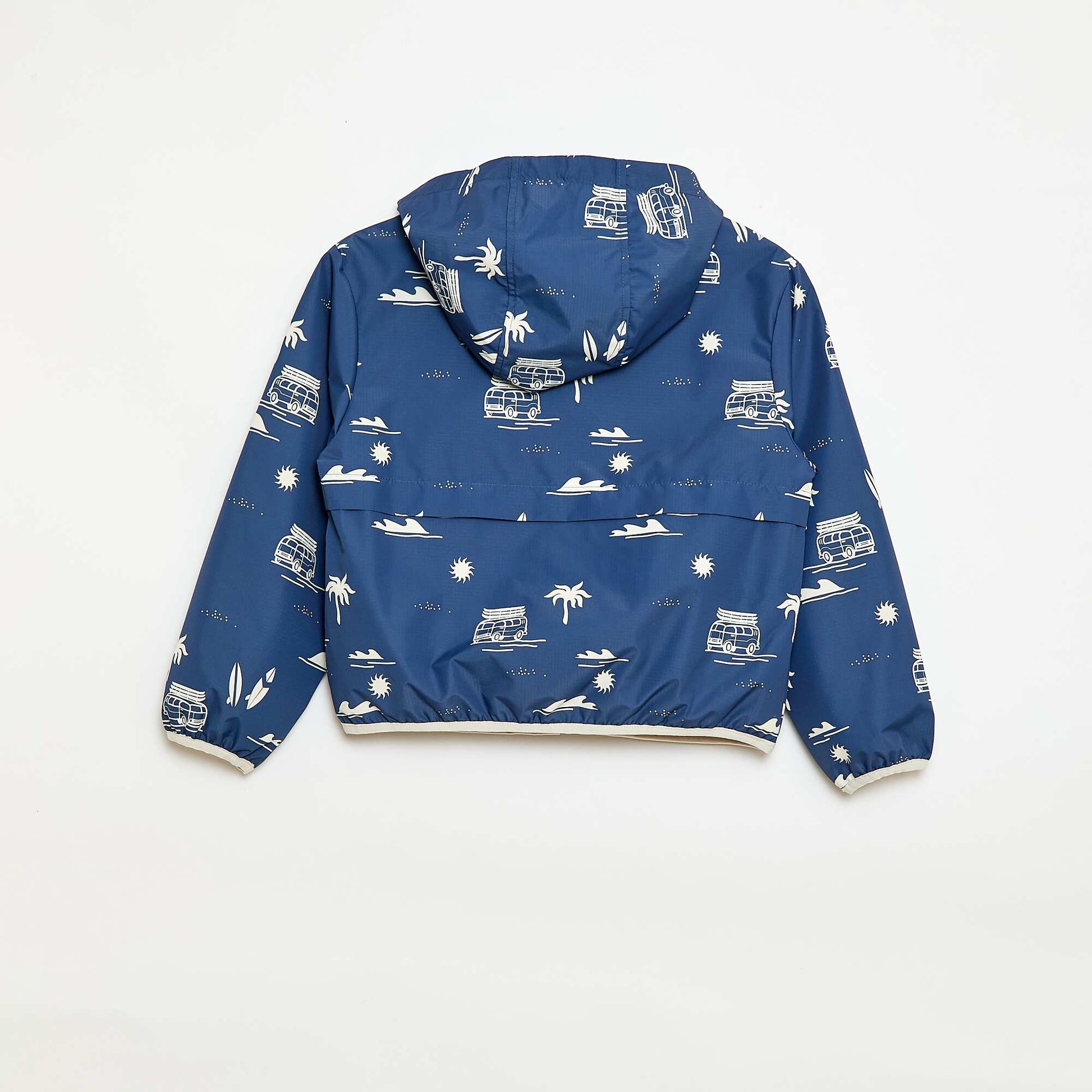 Blouson coupe-vent à capuche à capuche BLEU
