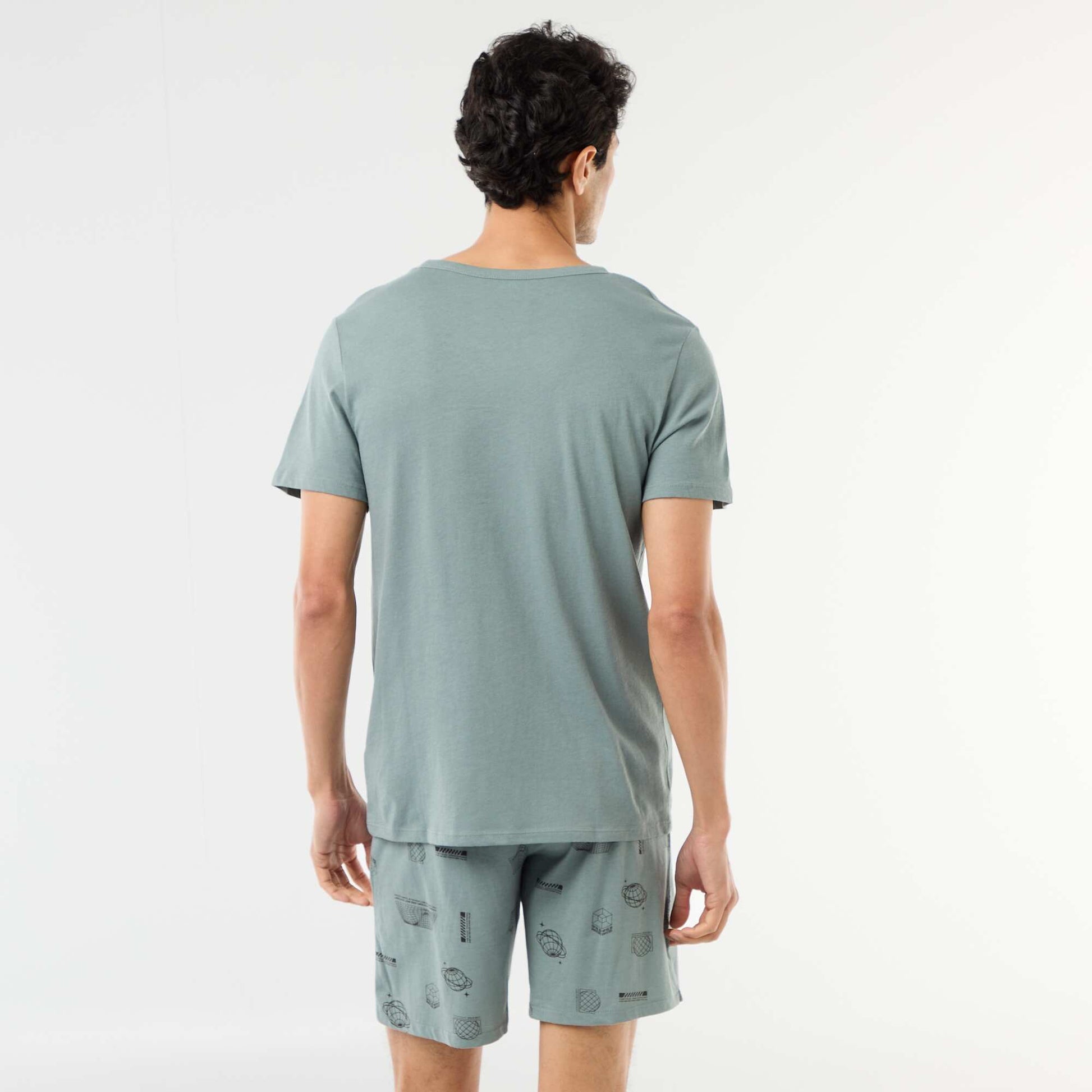 Ensemble pyjama court t-shirt + short - 2 pièces BLEU