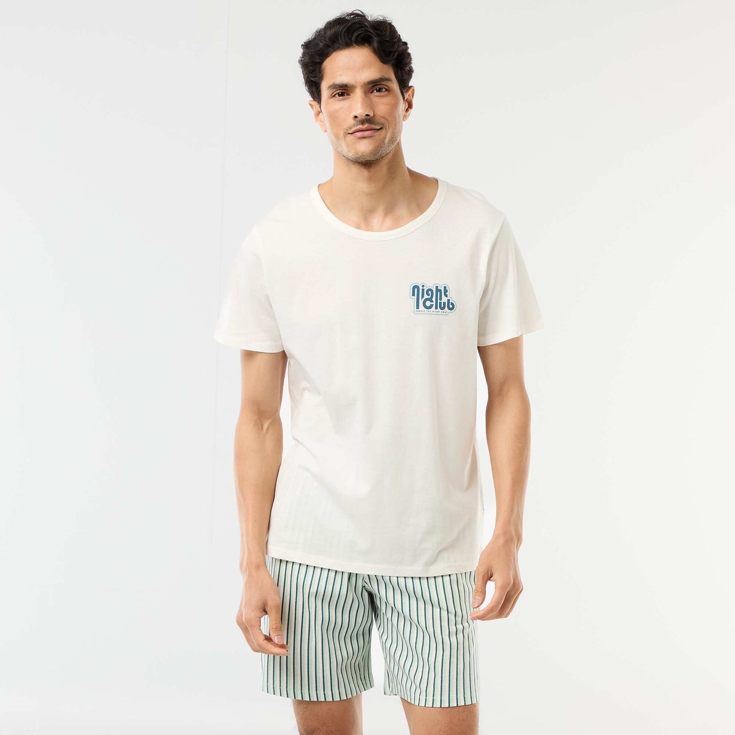 Ensemble pyjama court t-shirt + short - 2 pièces BLANC