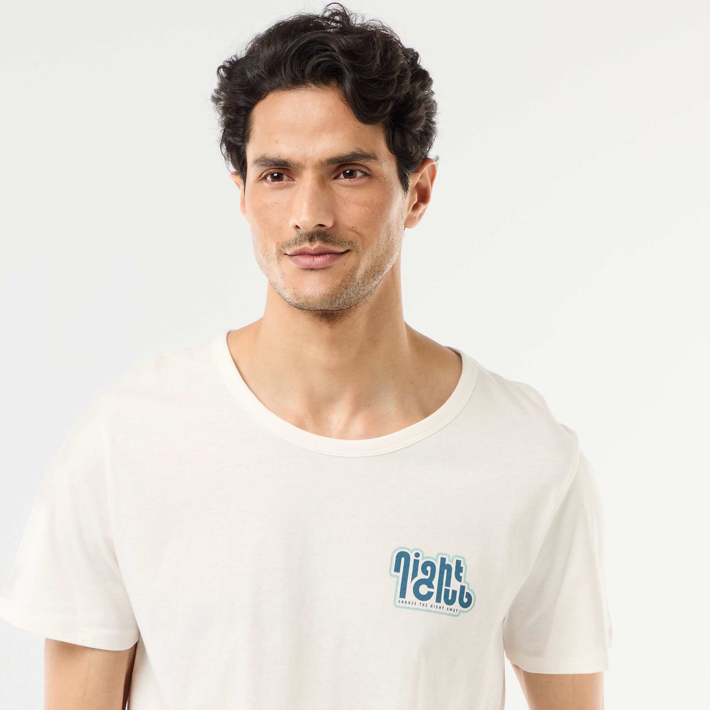 Ensemble pyjama court t-shirt + short - 2 pièces BLANC