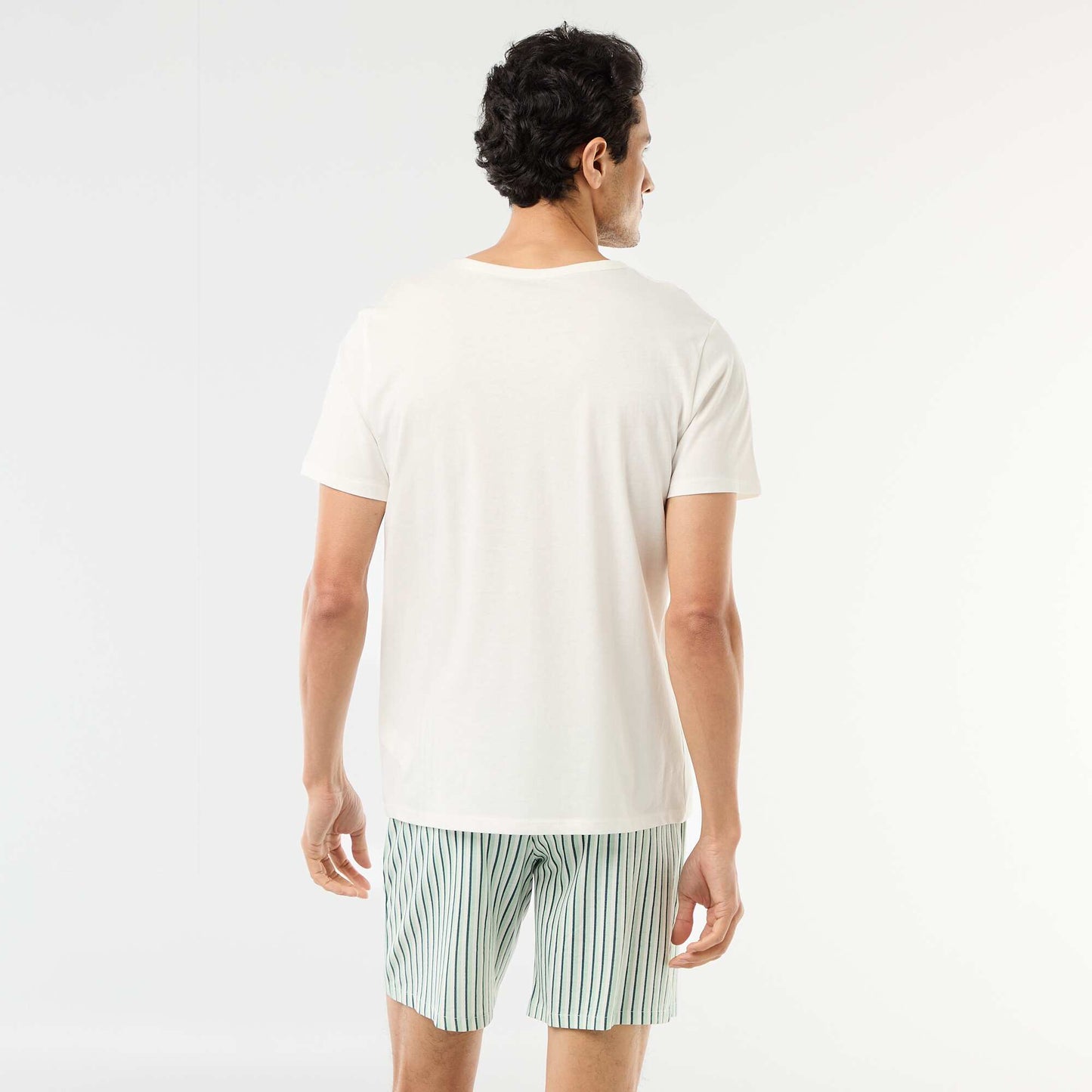 Ensemble pyjama court t-shirt + short - 2 pièces BLANC