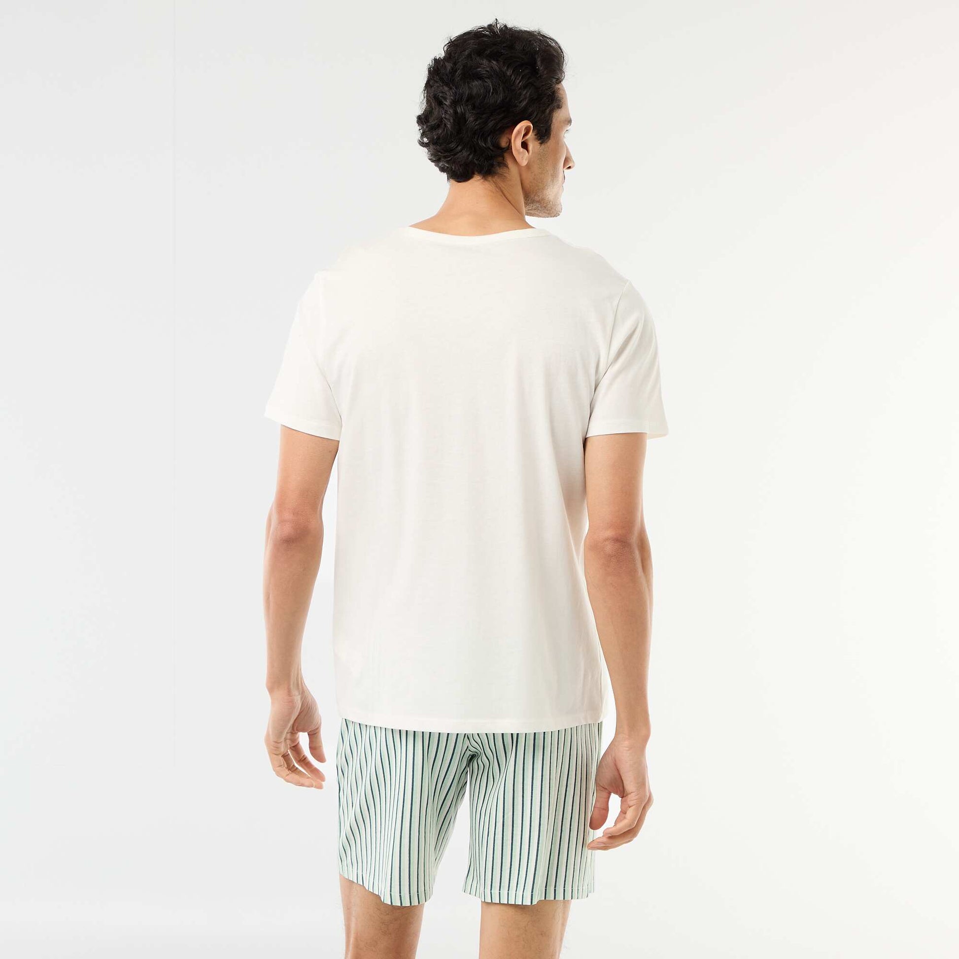 Ensemble pyjama court t-shirt + short - 2 pièces BLANC