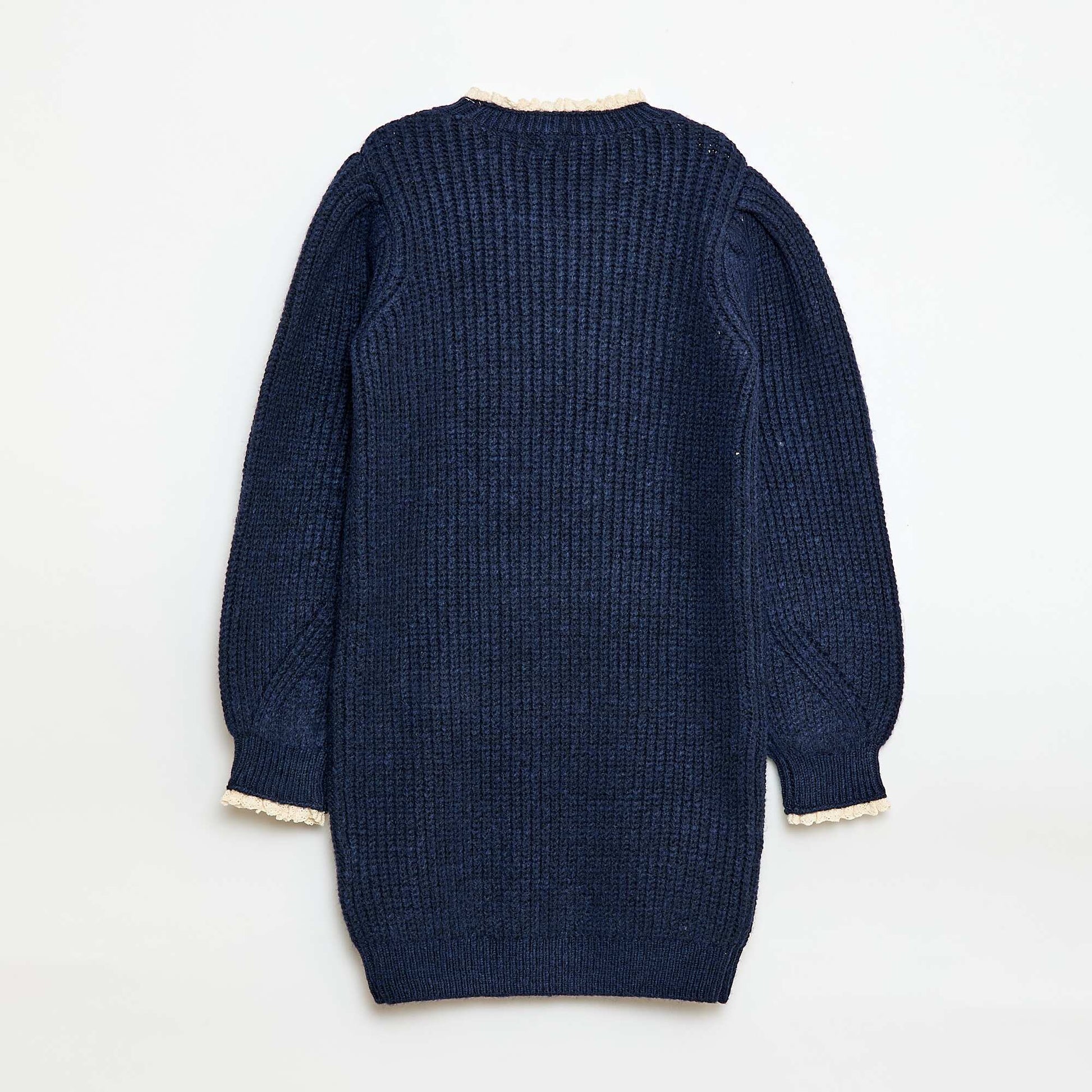 Robe pull avec col en dentelle BLEU