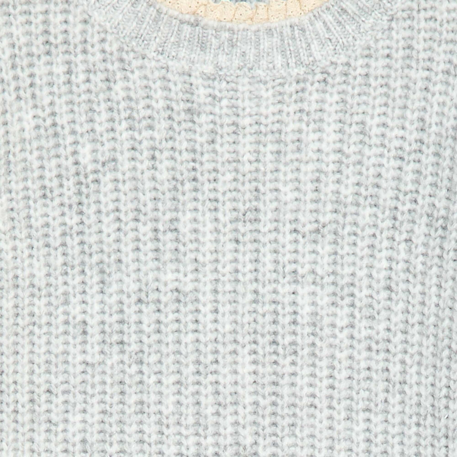 Robe pull avec col en dentelle GRIS