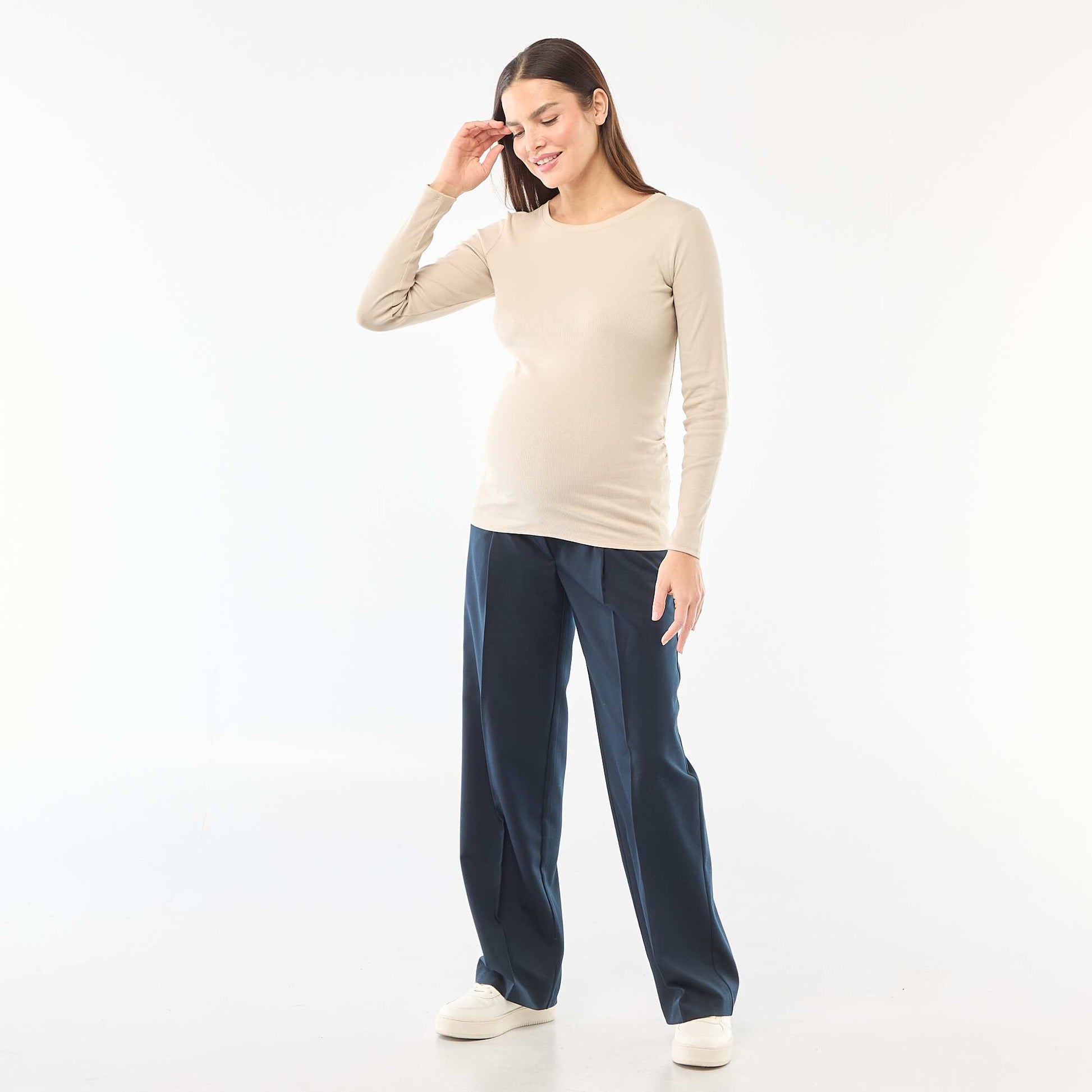 Pantalon de maternité coupe large de maternité BLEU MARINE