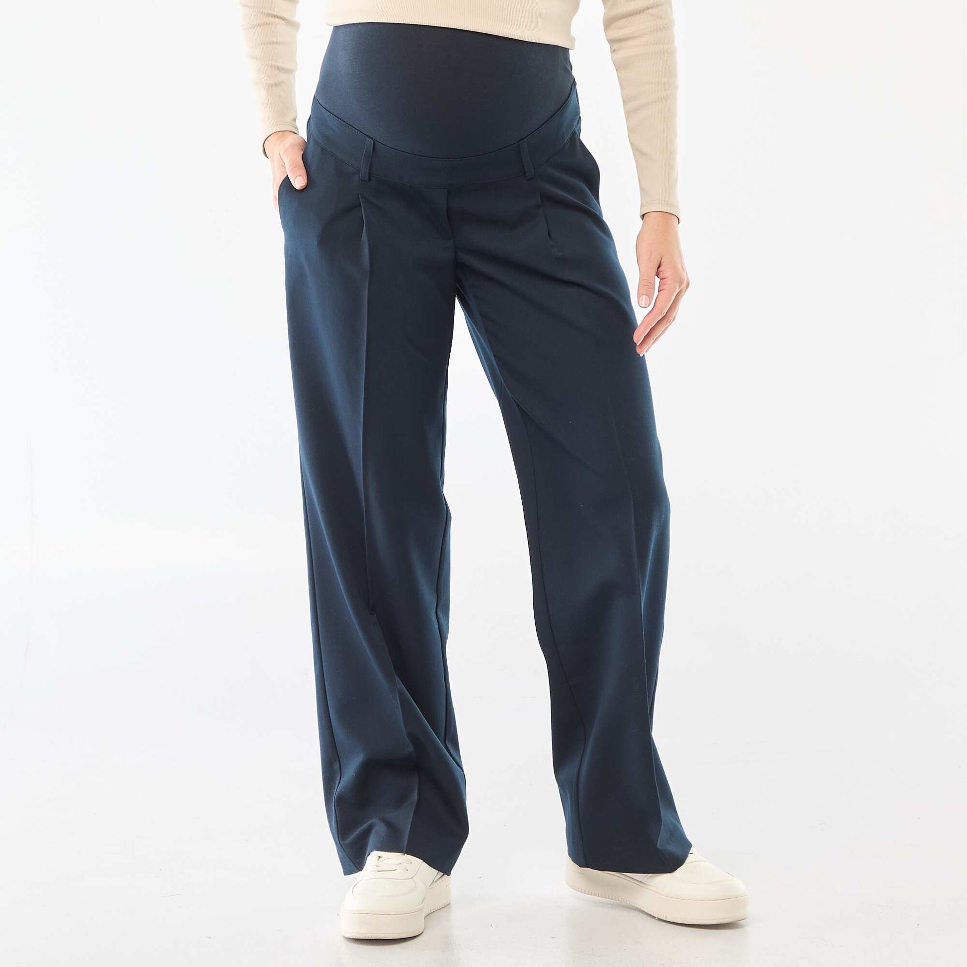 Pantalon de maternité coupe large de maternité BLEU MARINE