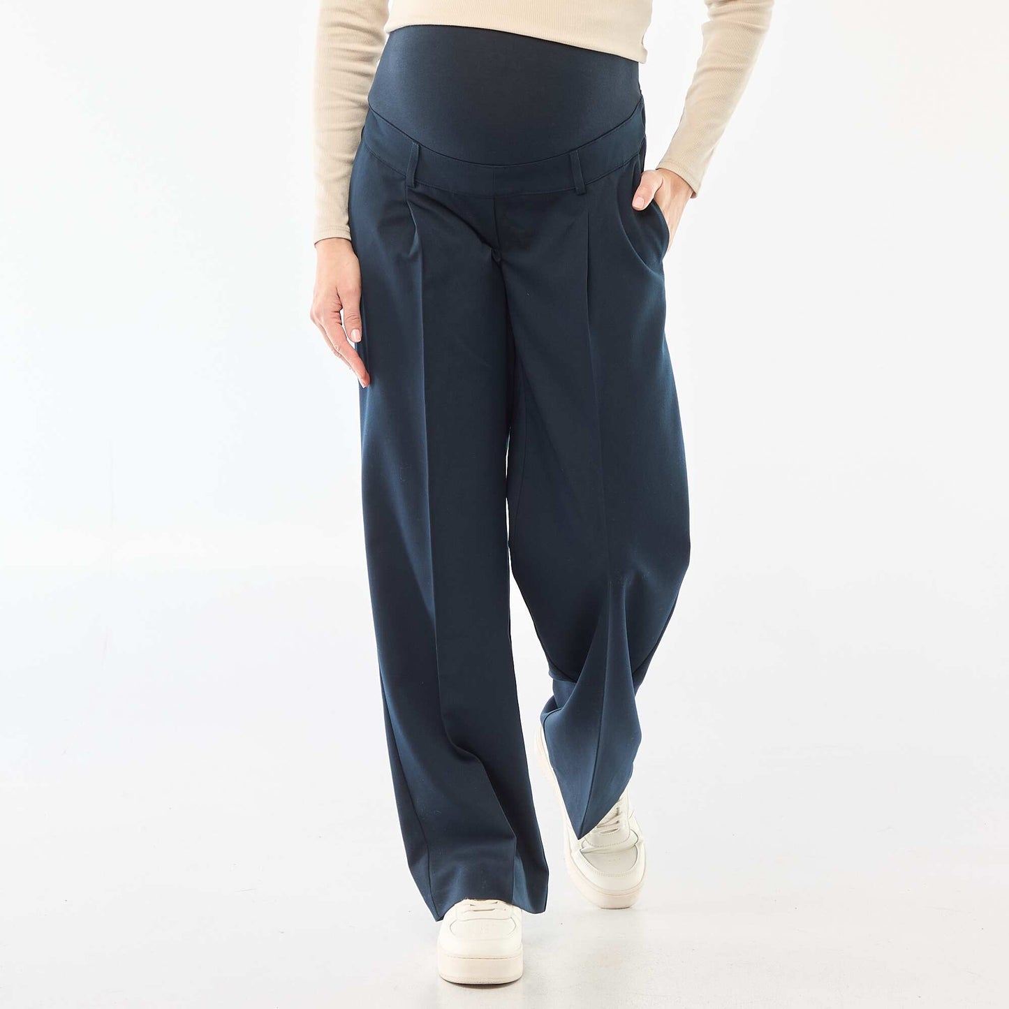 Pantalon de maternité coupe large de maternité BLEU MARINE