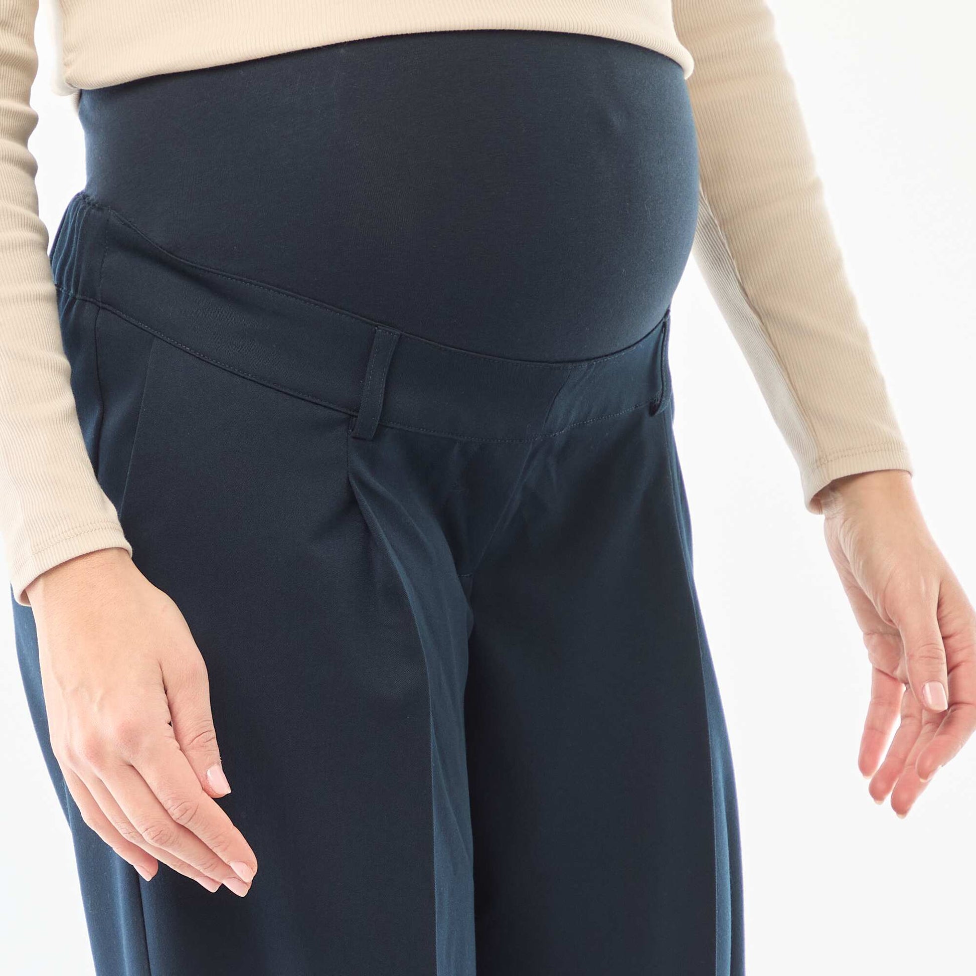 Pantalon de maternité coupe large de maternité BLEU MARINE