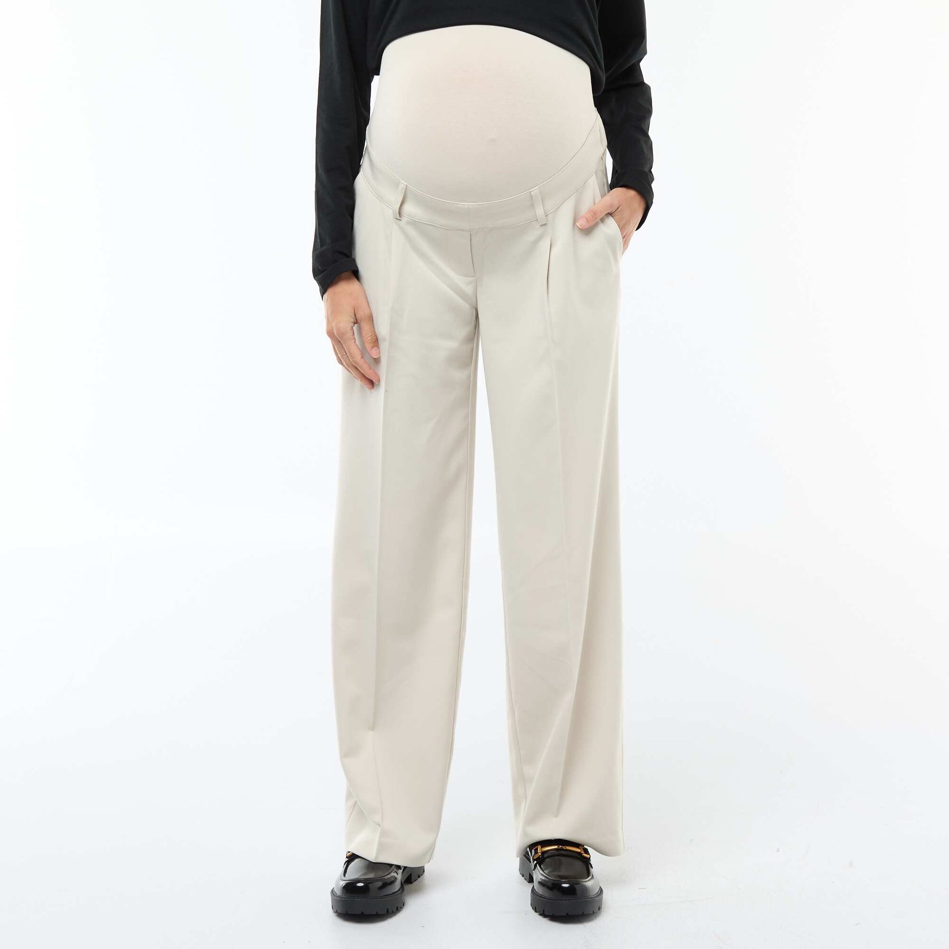 Pantalon de maternité coupe large de maternité GRIS