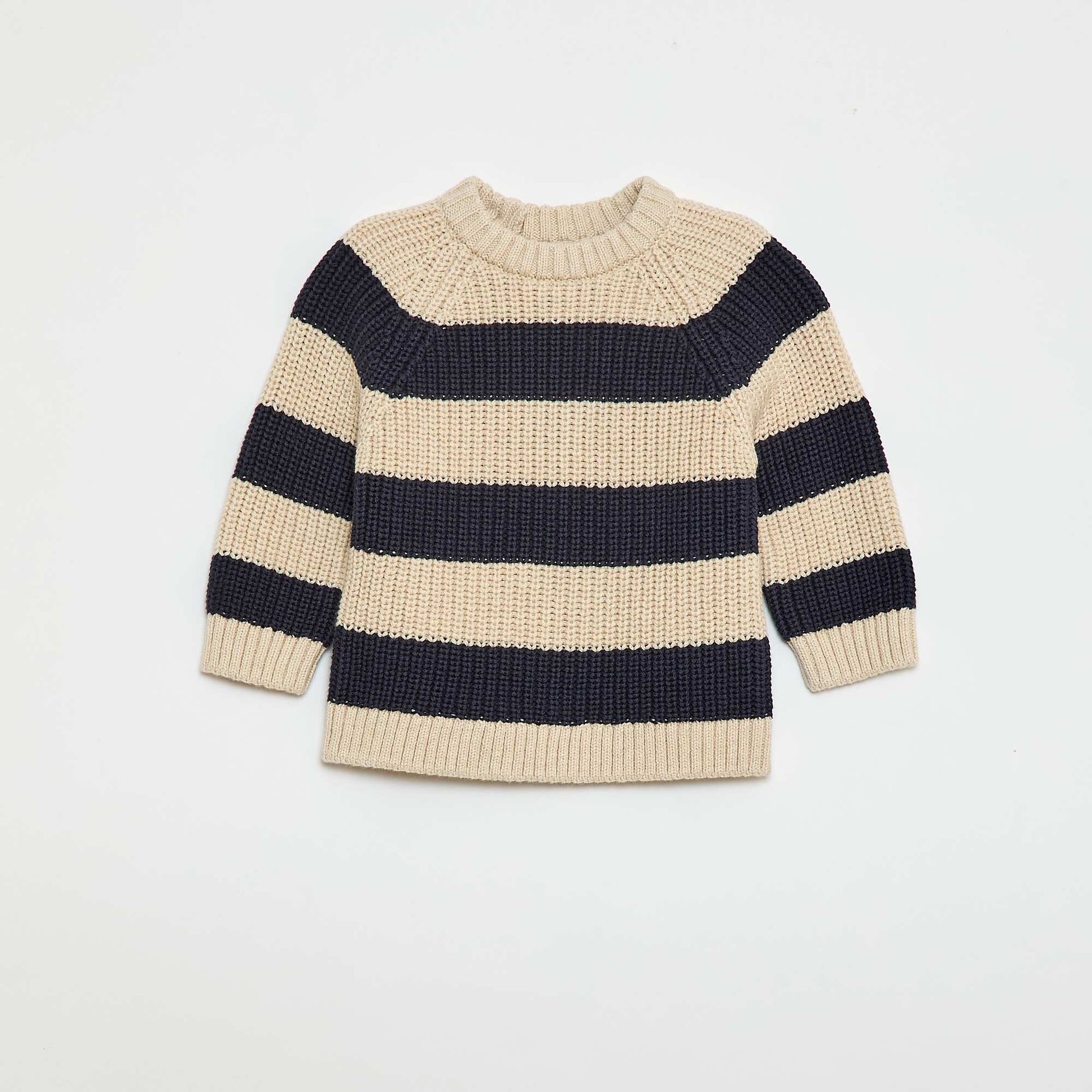 Pull en coton en maille perlée BEIGE