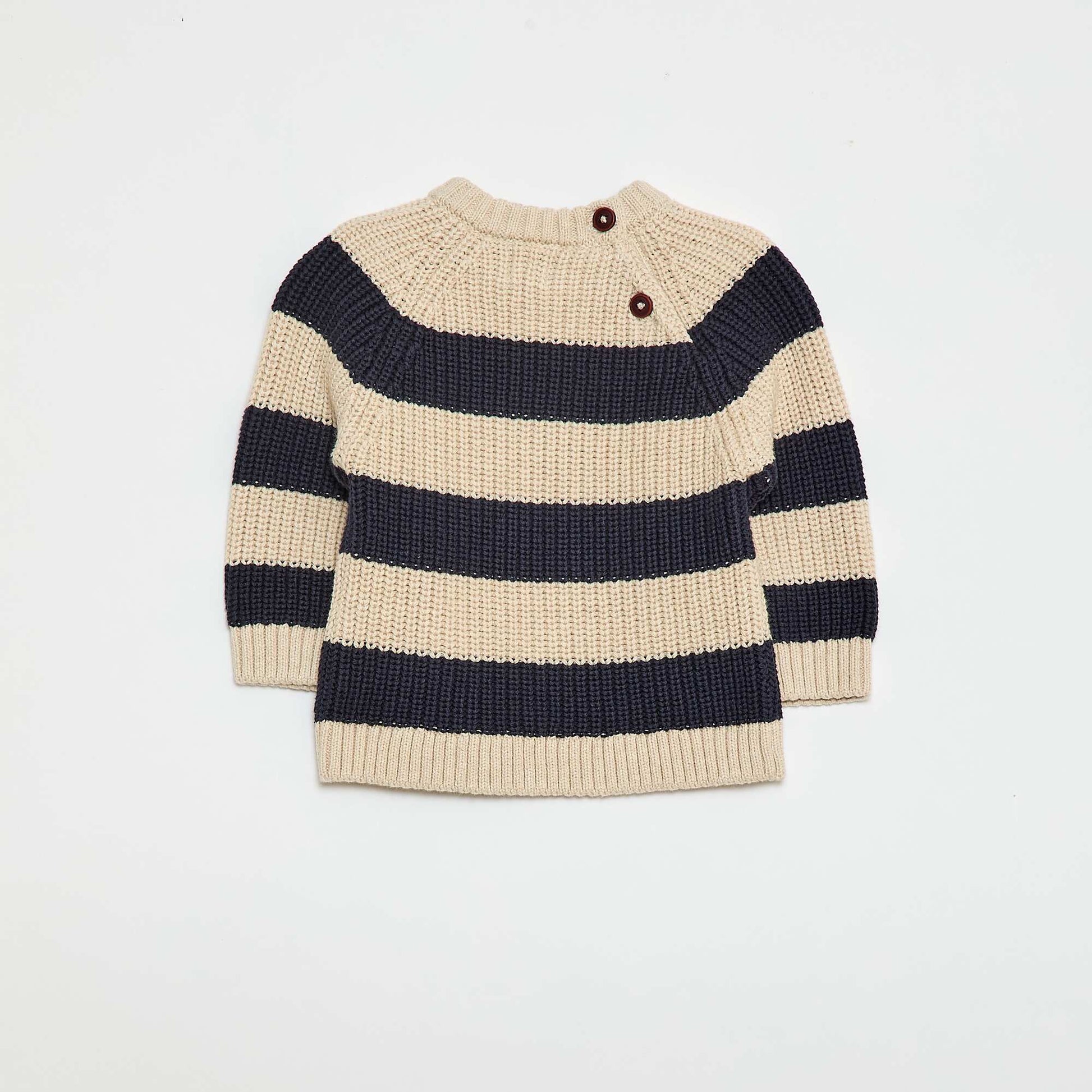 Pull en coton en maille perlée BEIGE