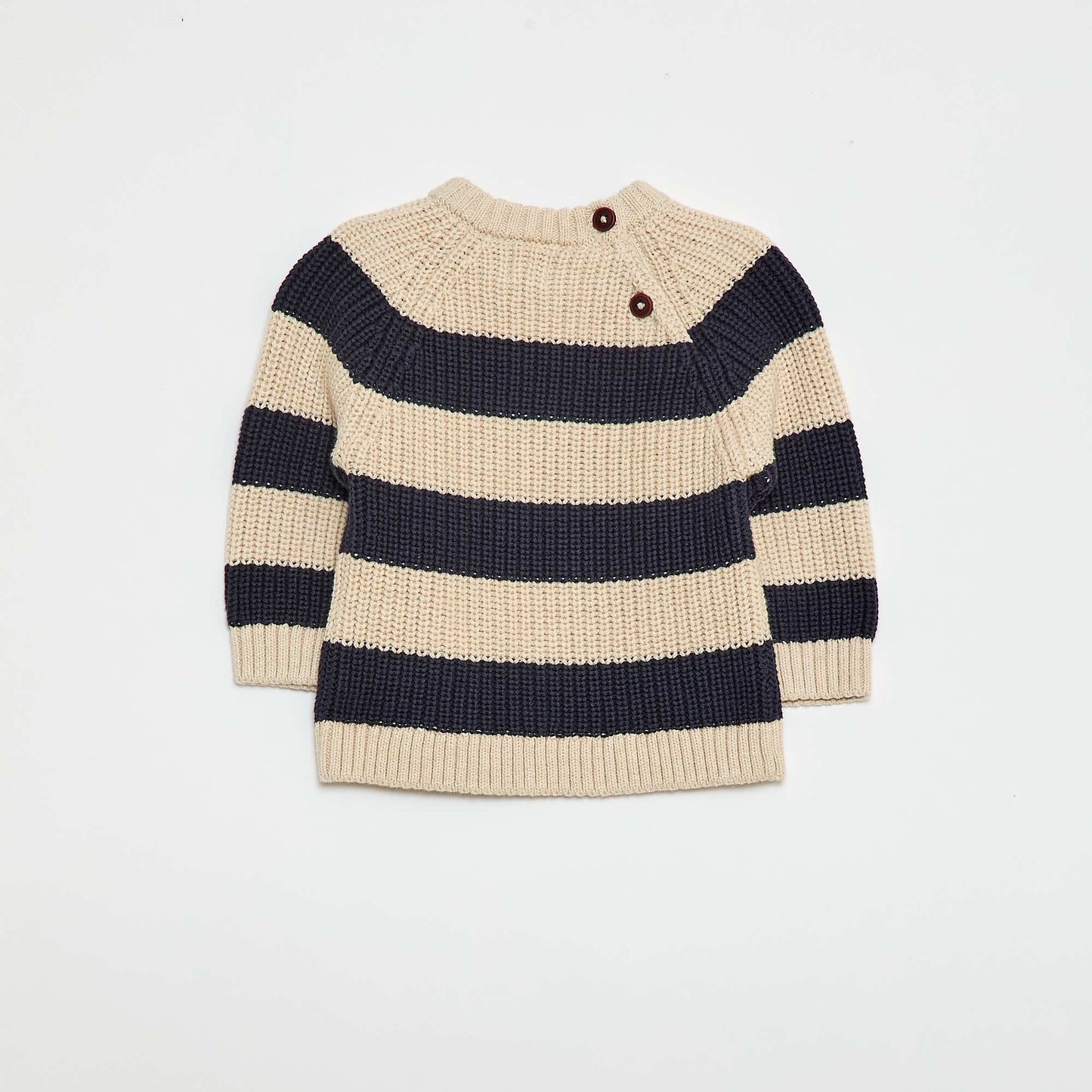 Pull en coton en maille perlée BEIGE