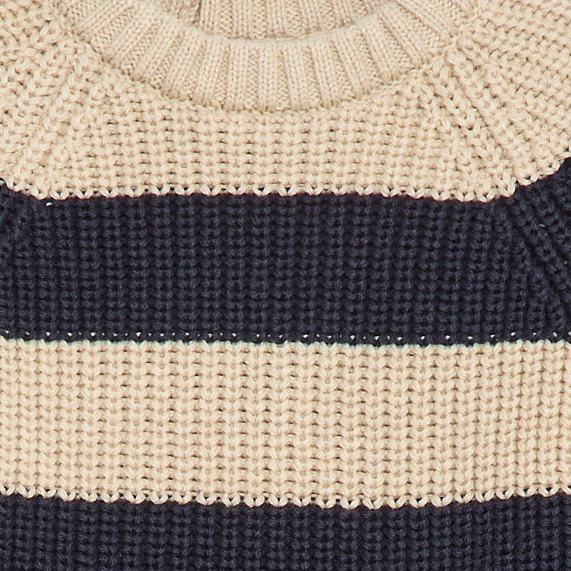 Pull en coton en maille perlée BEIGE