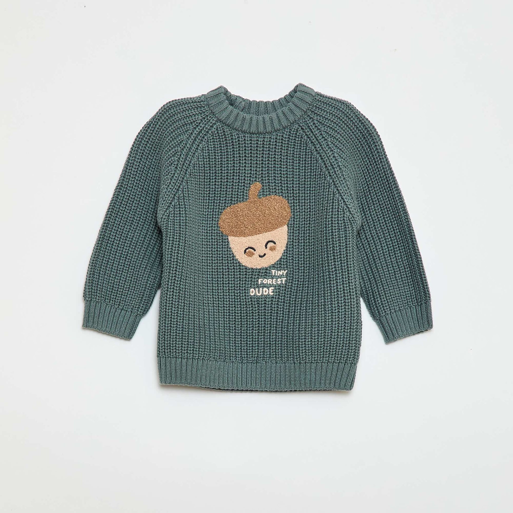 Pull en coton en maille perlée VERT