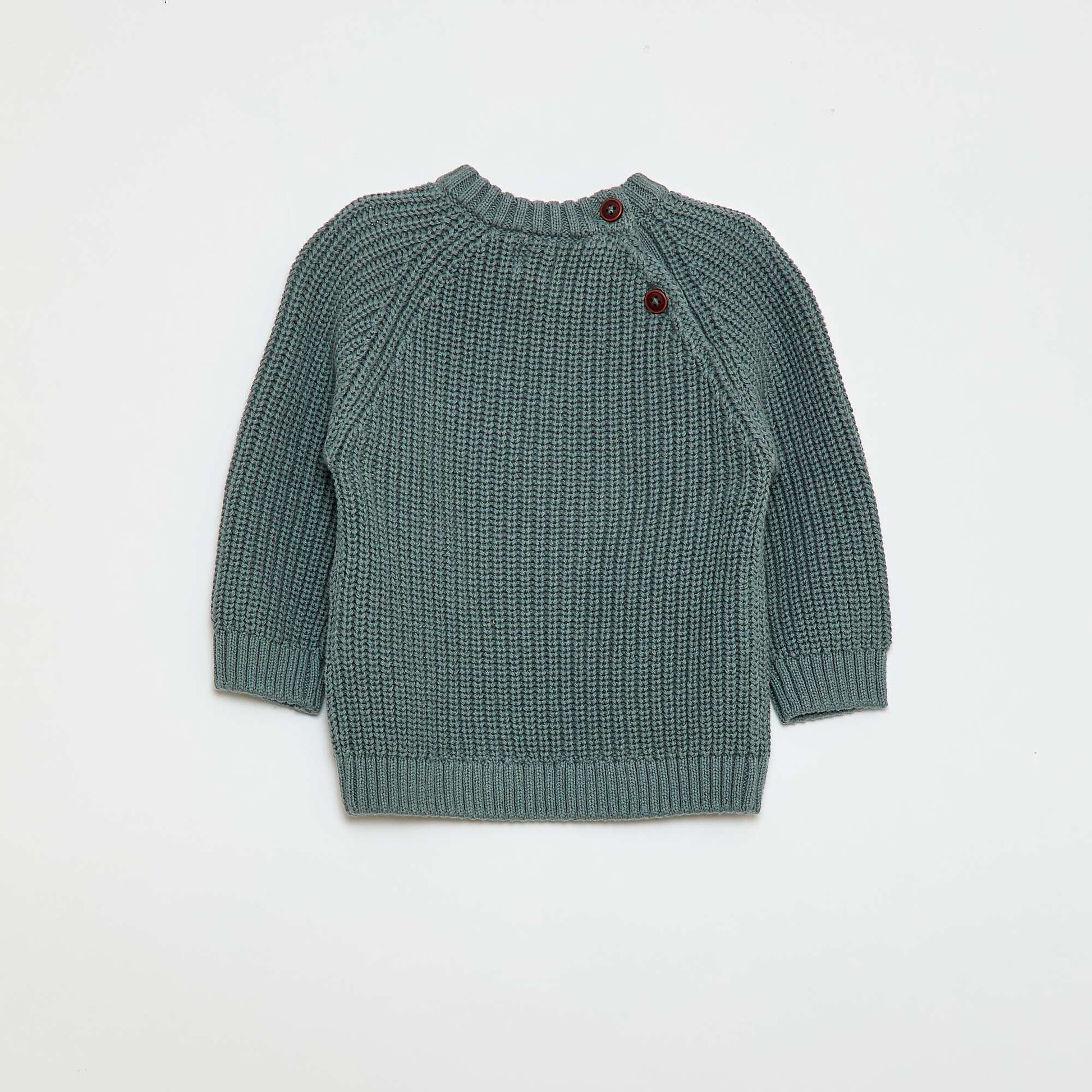 Pull en coton en maille perlée VERT