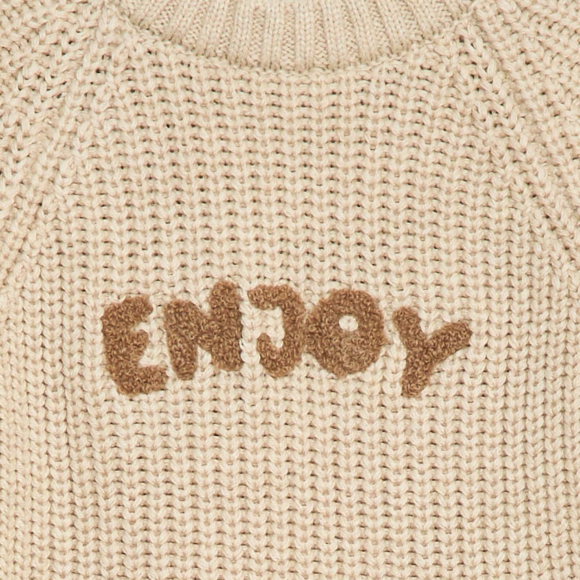 Pull en coton en maille perlée BEIGE