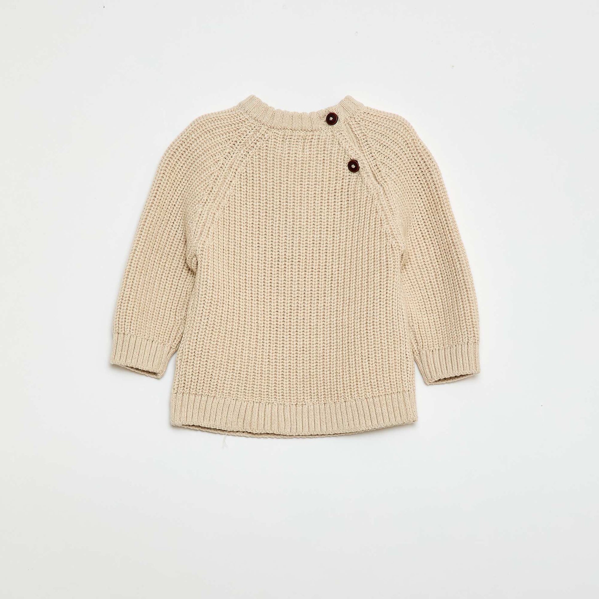 Pull en coton en maille perlée BEIGE