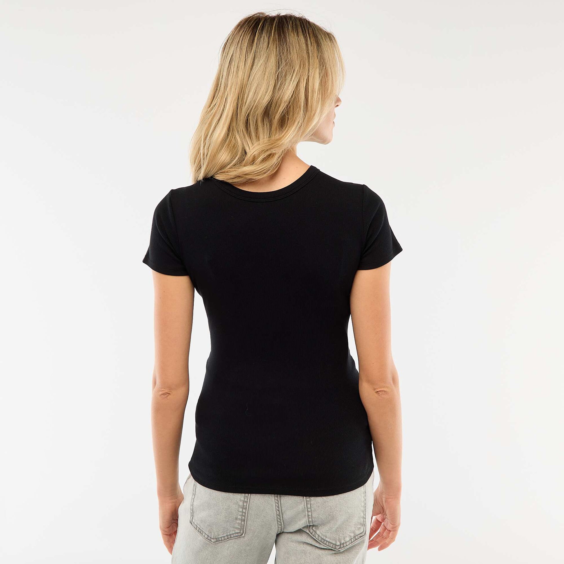 Tee-shirt de maternité côtelé NOIR